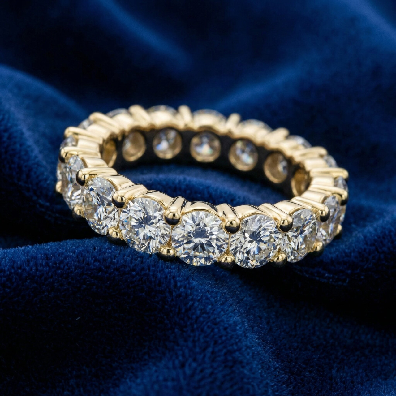 4 Carat Diamond Eternity Ring 14K Yellow Gold (J-K, I2-I3)