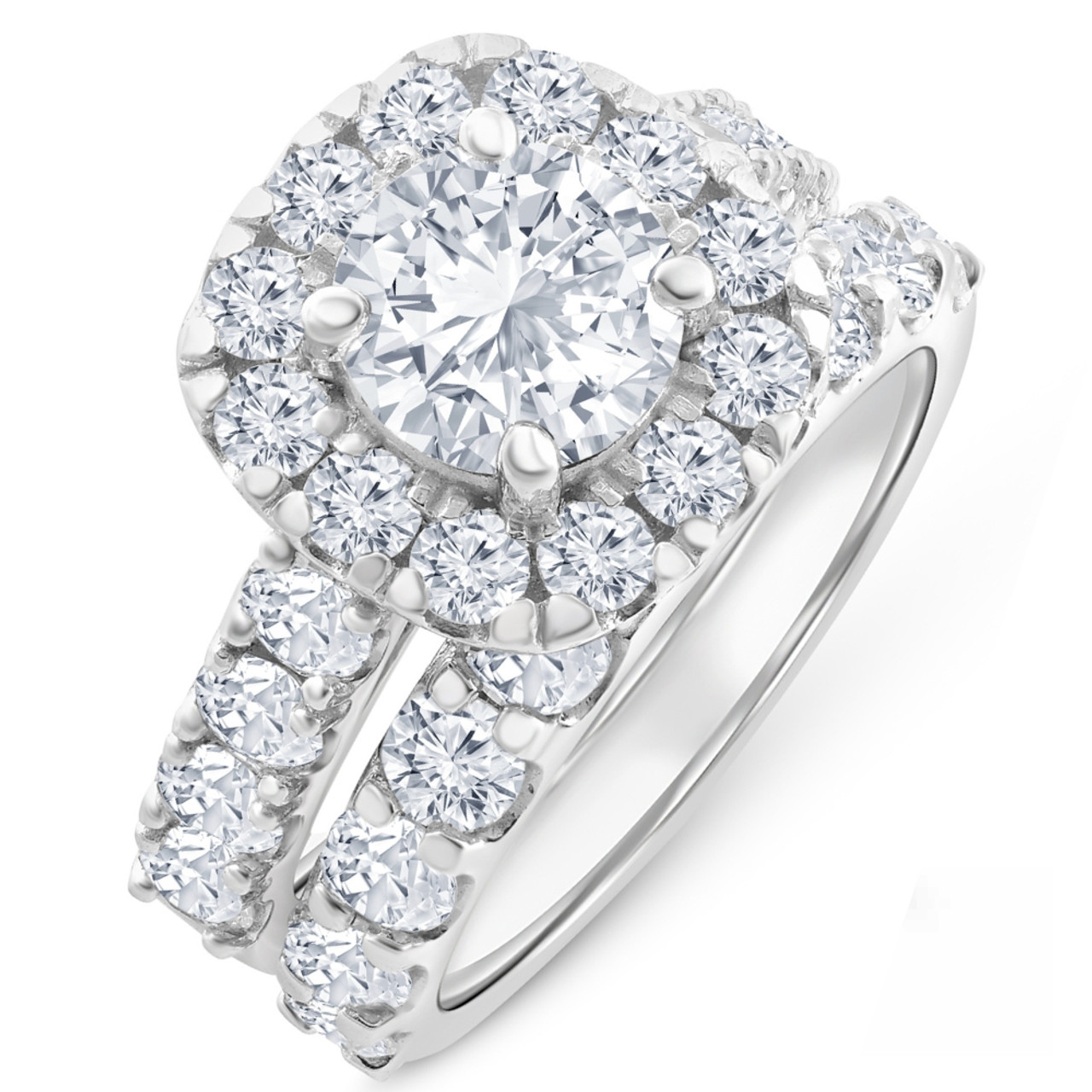 5/8ct Diamond Engagement Ring Vintage 14k White Gold Round Cut