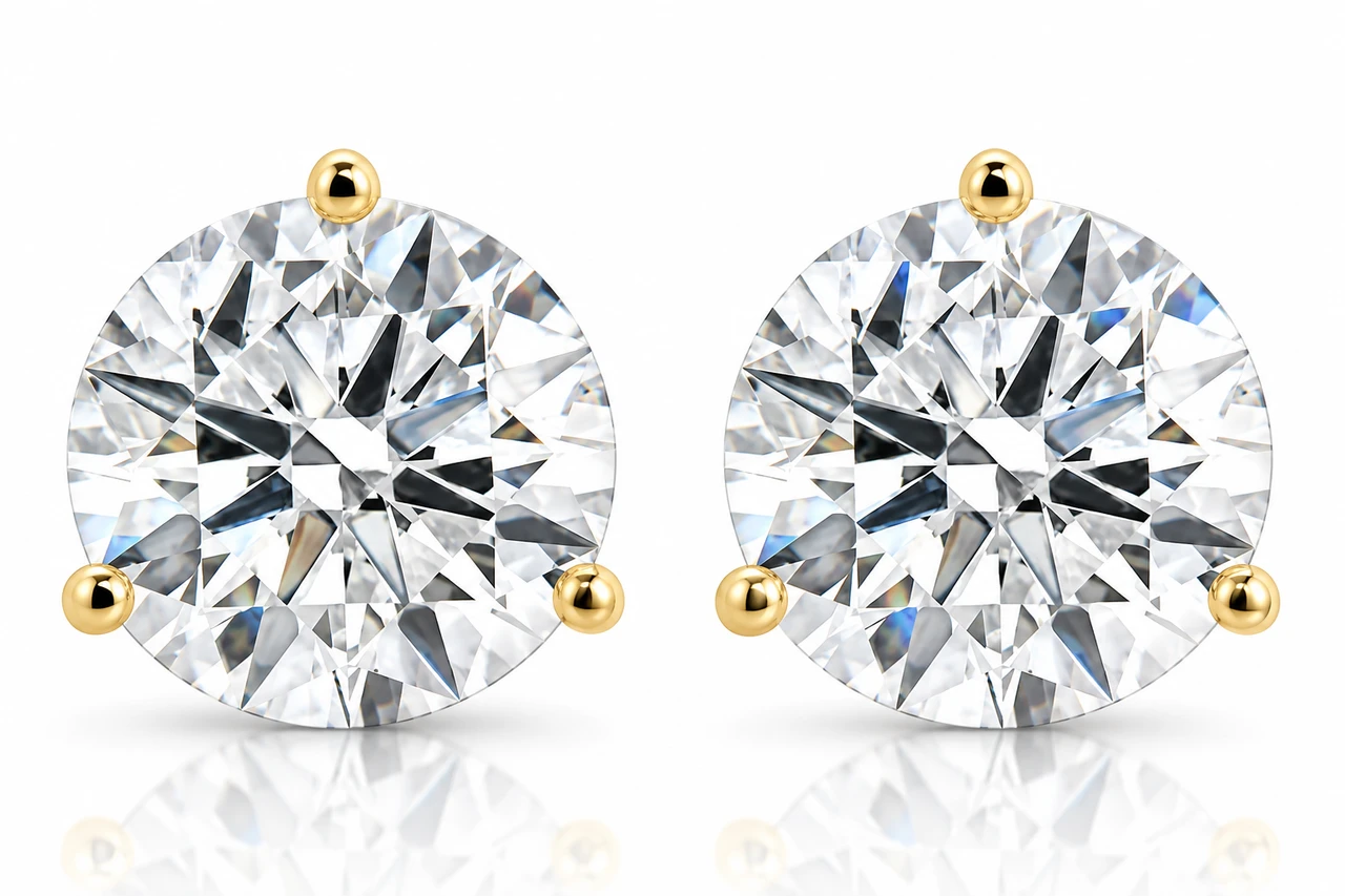 Certified 6.00CT Round Diamond Studs 14k Yellow Gold Lab Grown Earrings (G-H, SI)