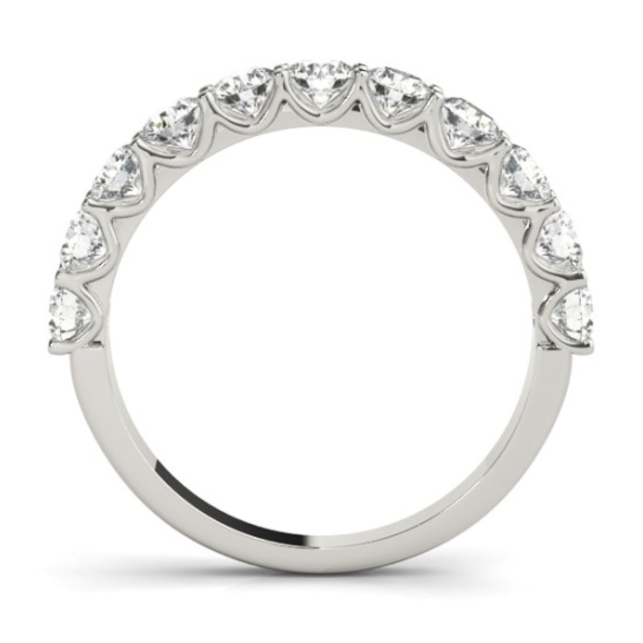 1/2Ct Diamond U Prong Wedding Ring in 14k White Gold (G-H, I1)