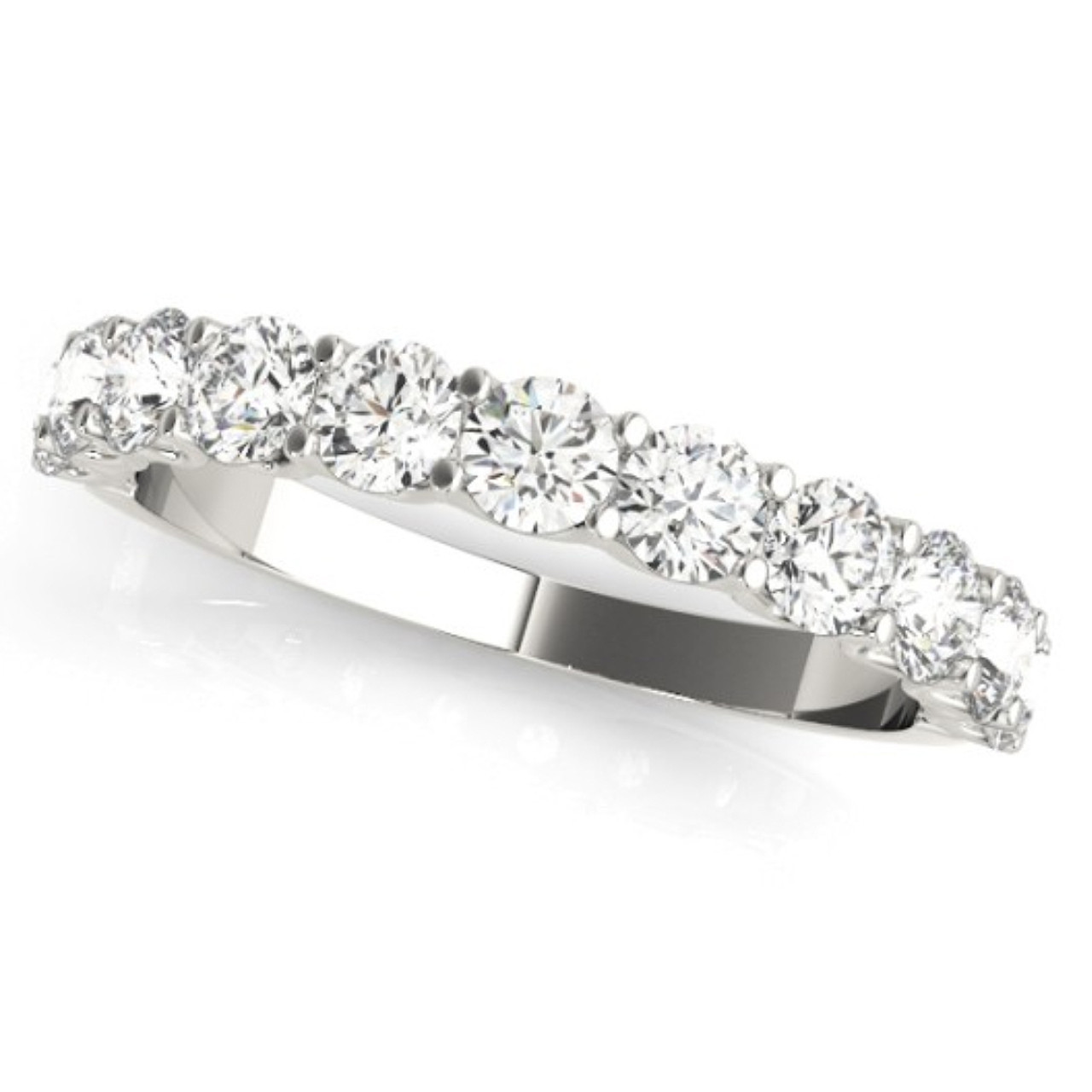 1/2Ct Diamond U Prong Wedding Ring in 14k White Gold (G-H, I1)