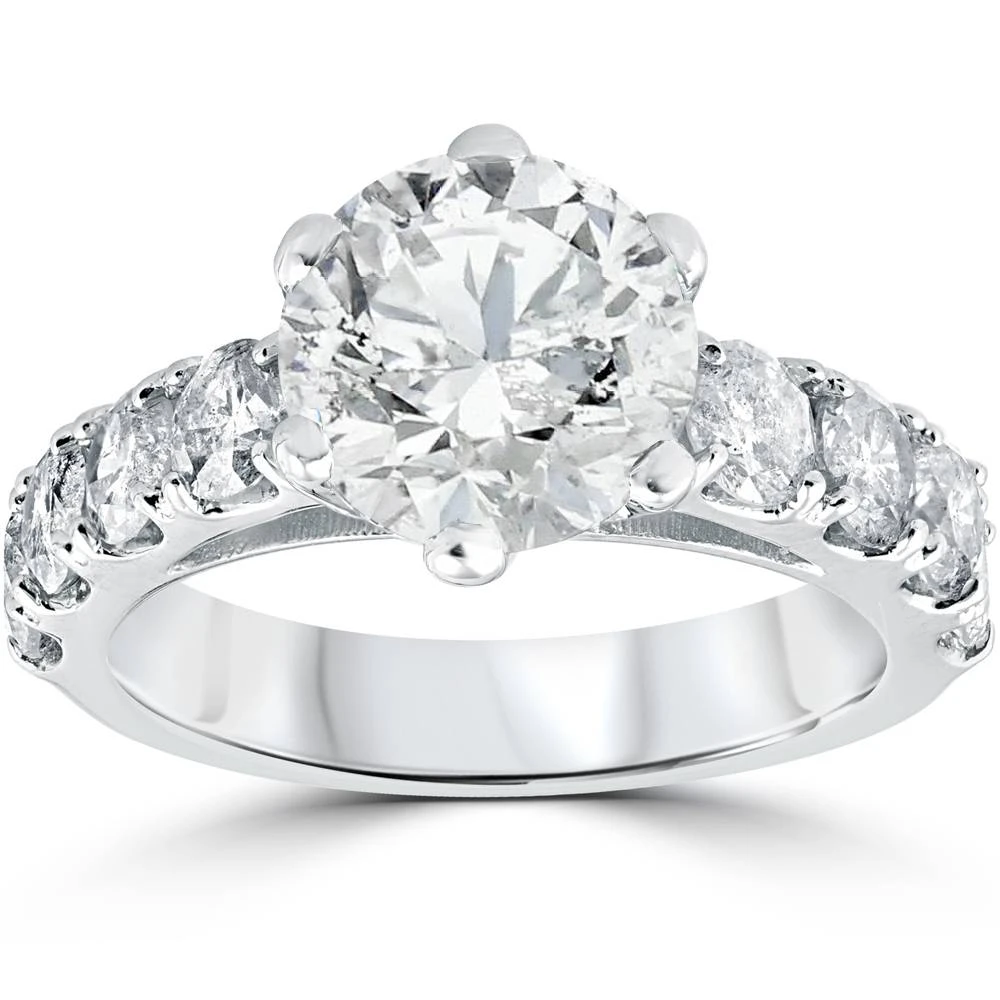 Certified 5 1/2 cttw Diamond Engagement Ring 14k White Gold Lab Grown (G-H, VS)