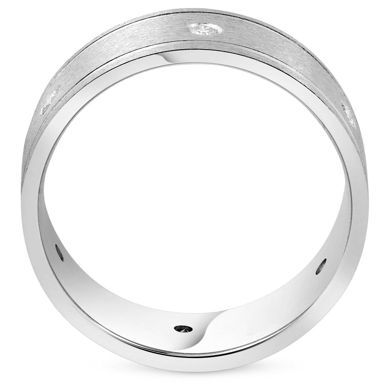 Mens 950 Platinum Diamond Brushed Wedding Ring Band (G-H, SI)