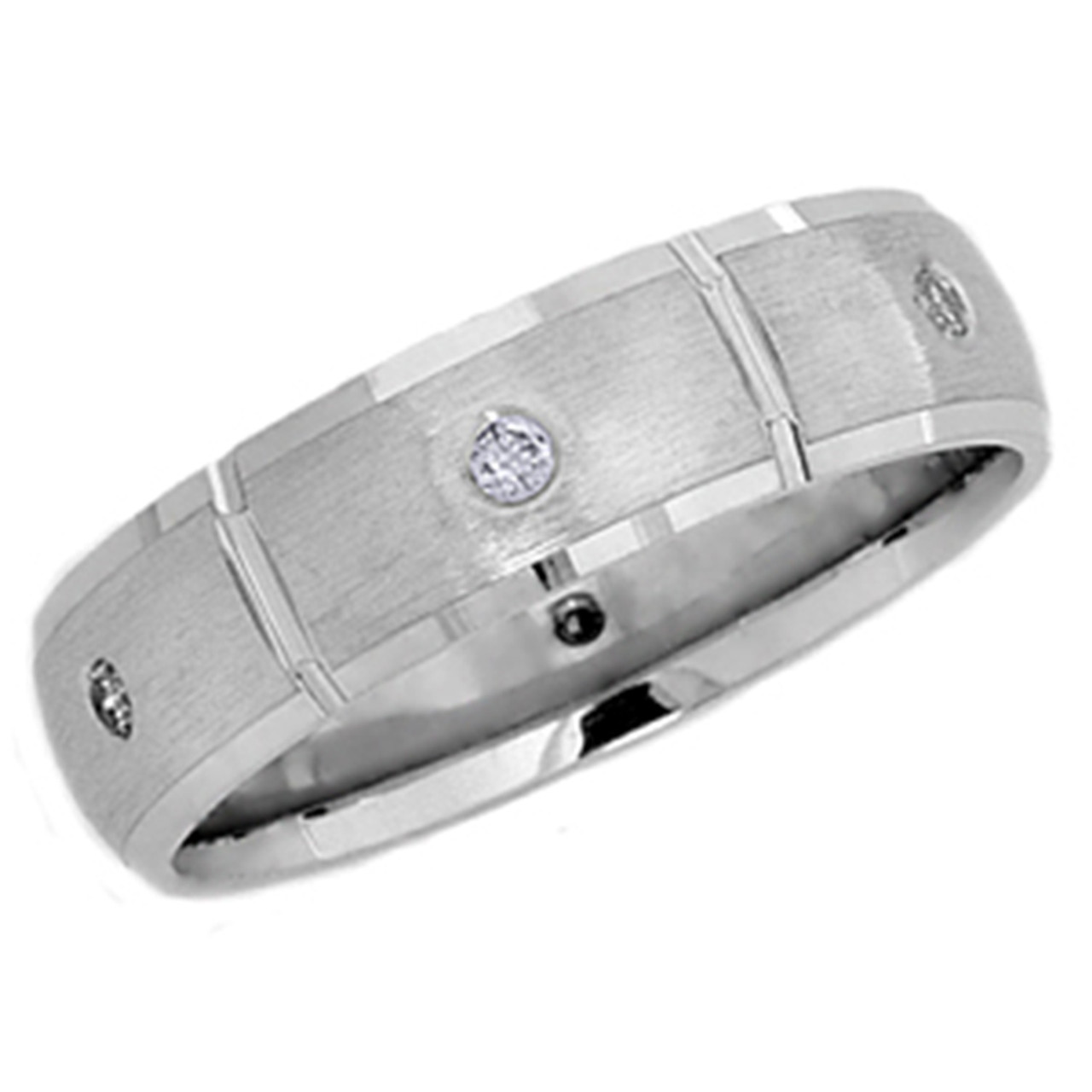 men’s bezel diamond wedding band