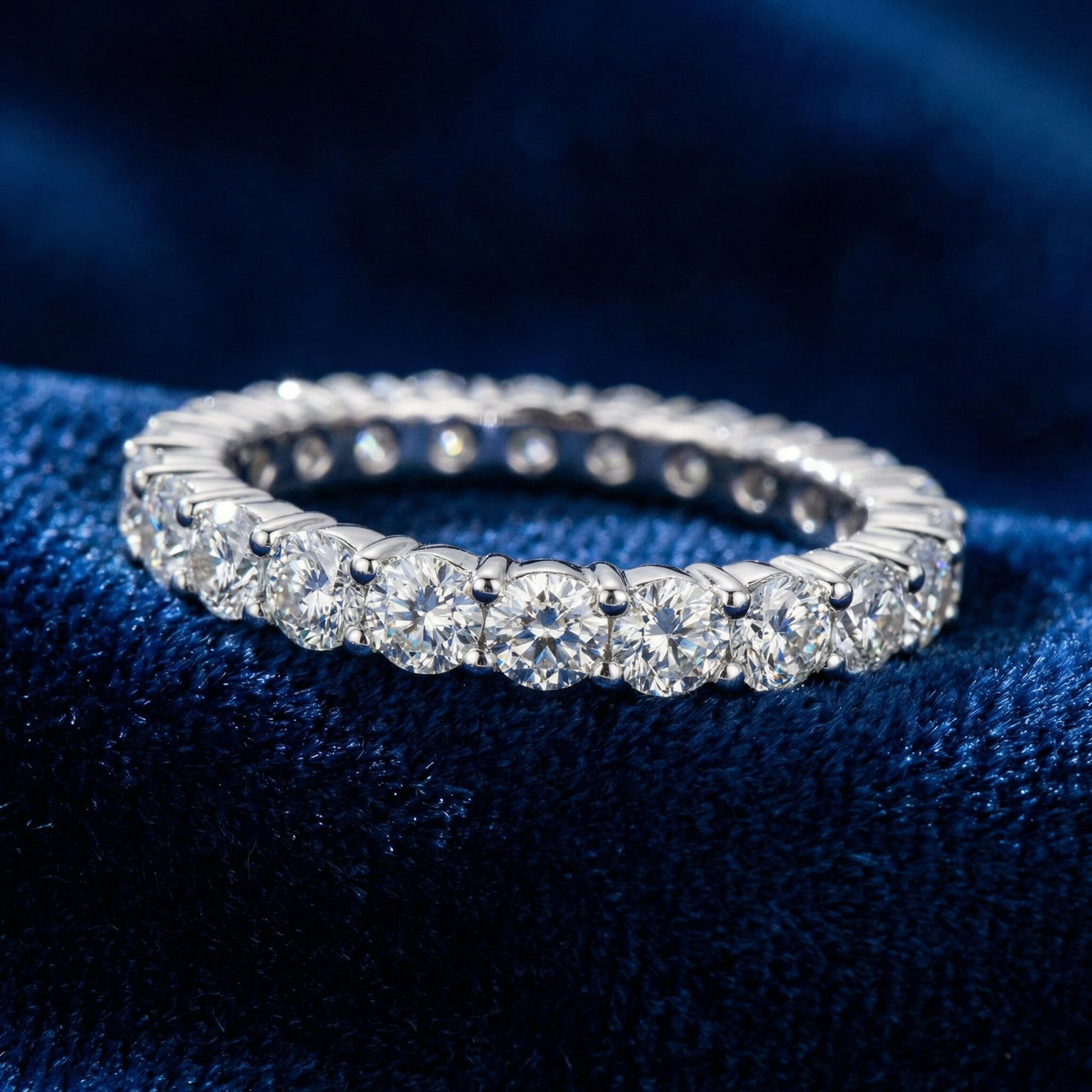 1ct Prong Diamond Eternity Ring 14K White Gold (G-H, SI)