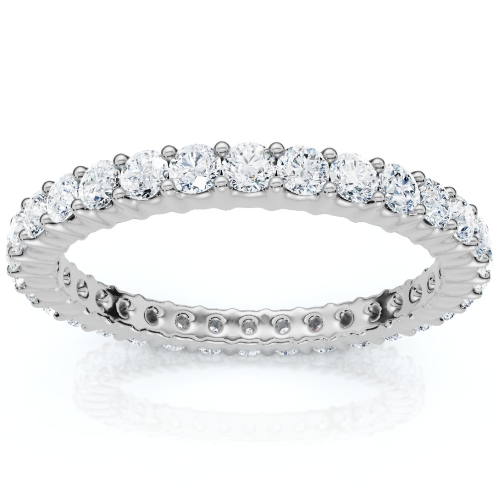 1ct Prong Diamond Eternity Ring 14K White Gold (G-H, SI)