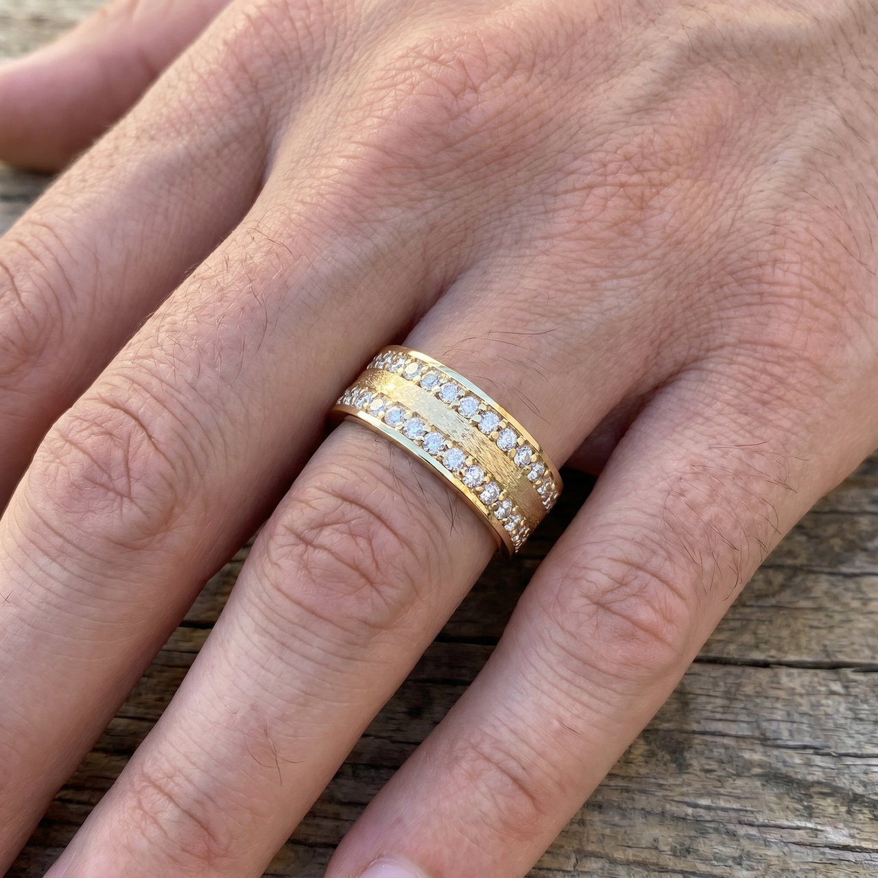 1 1/2ct Channel Set Diamond Eternity Ring 14K Yellow Gold (G-H, I1)