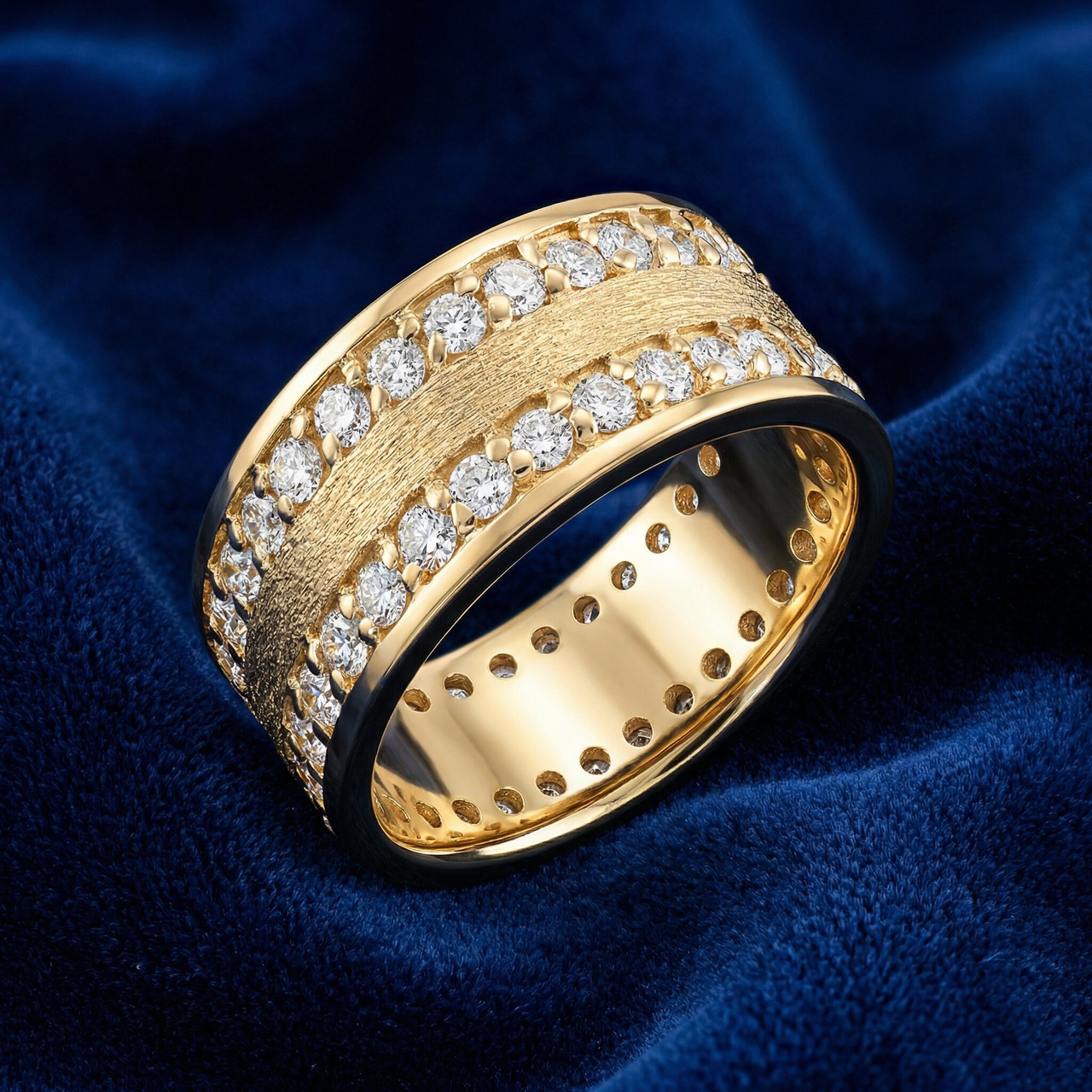 1 1/2ct Channel Set Diamond Eternity Ring 14K Yellow Gold (G-H, I1)