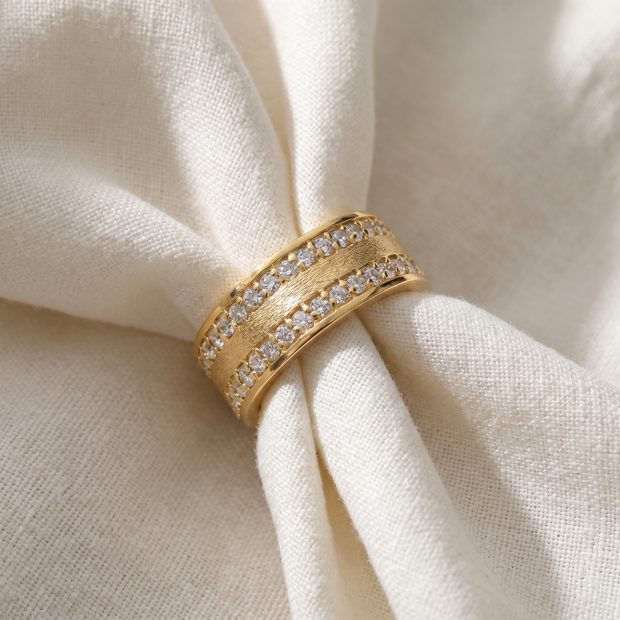 1 1/2ct Channel Set Diamond Eternity Ring 14K Yellow Gold (G-H, I1)