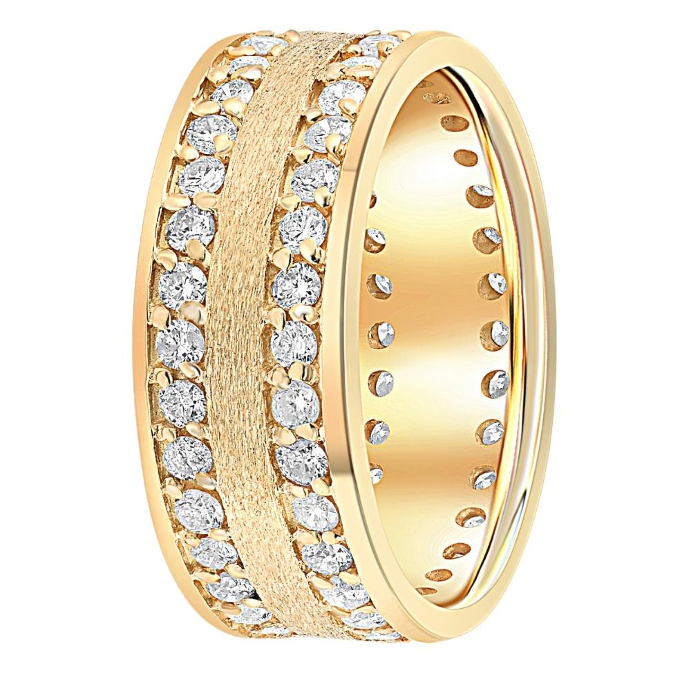1 1/2ct Channel Set Diamond Eternity Ring 14K Yellow Gold (G-H, I1)