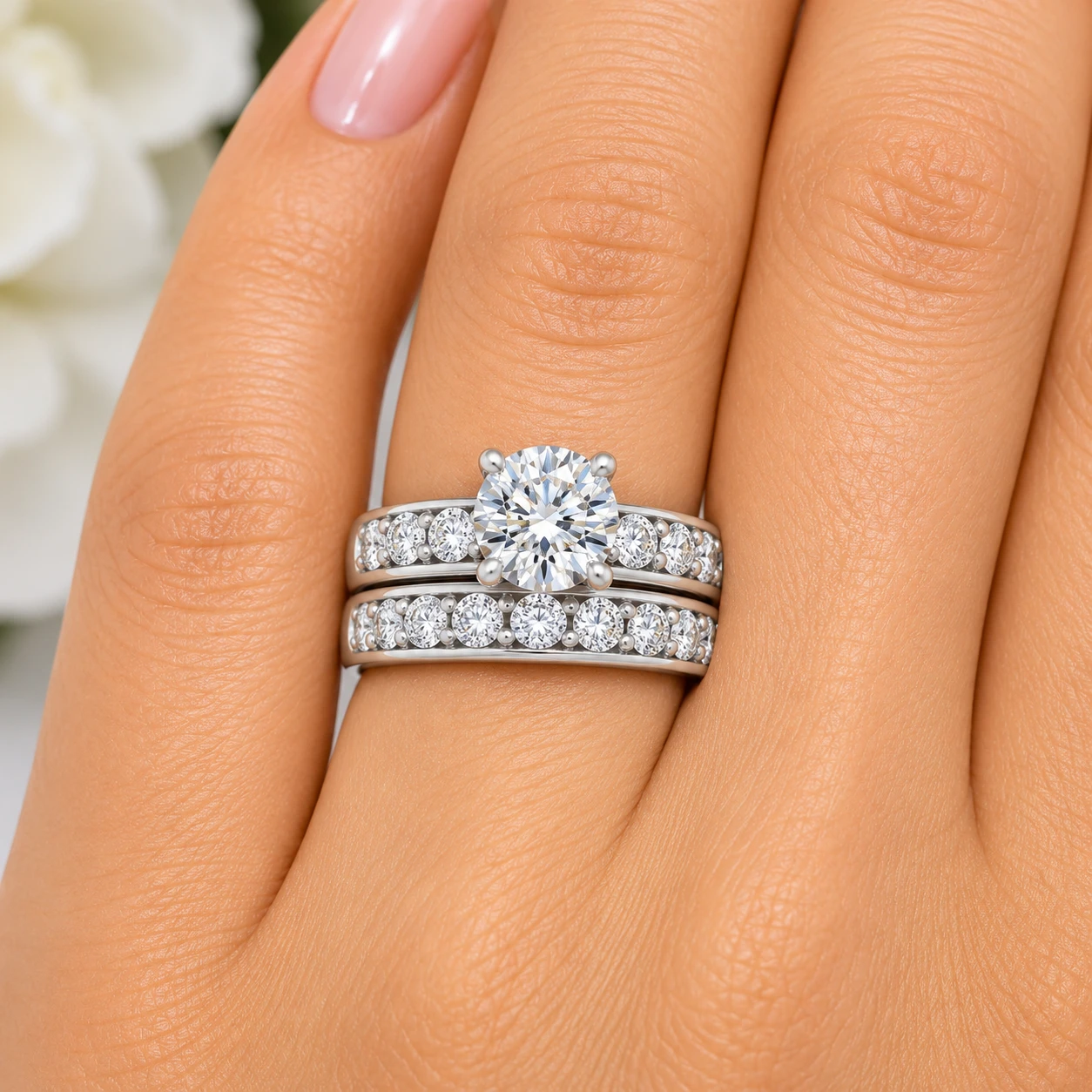 3Ct TW Diamond Engagement & Wedding Ring Set 14k White or Yellow Gold (G-H, SI)