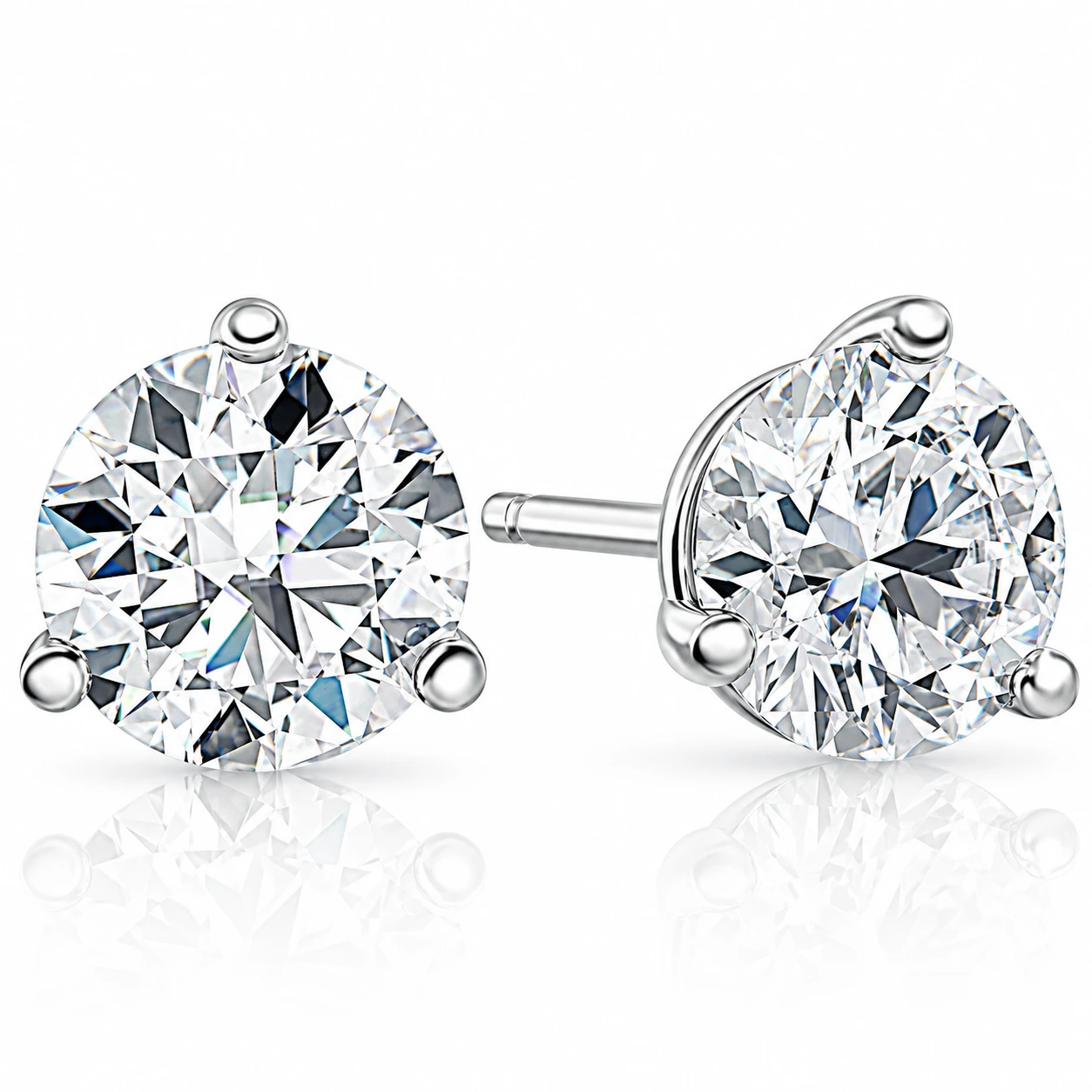 1/2ct Martini Lab Grown Diamond Studs 14K White Gold (F-G, VS)