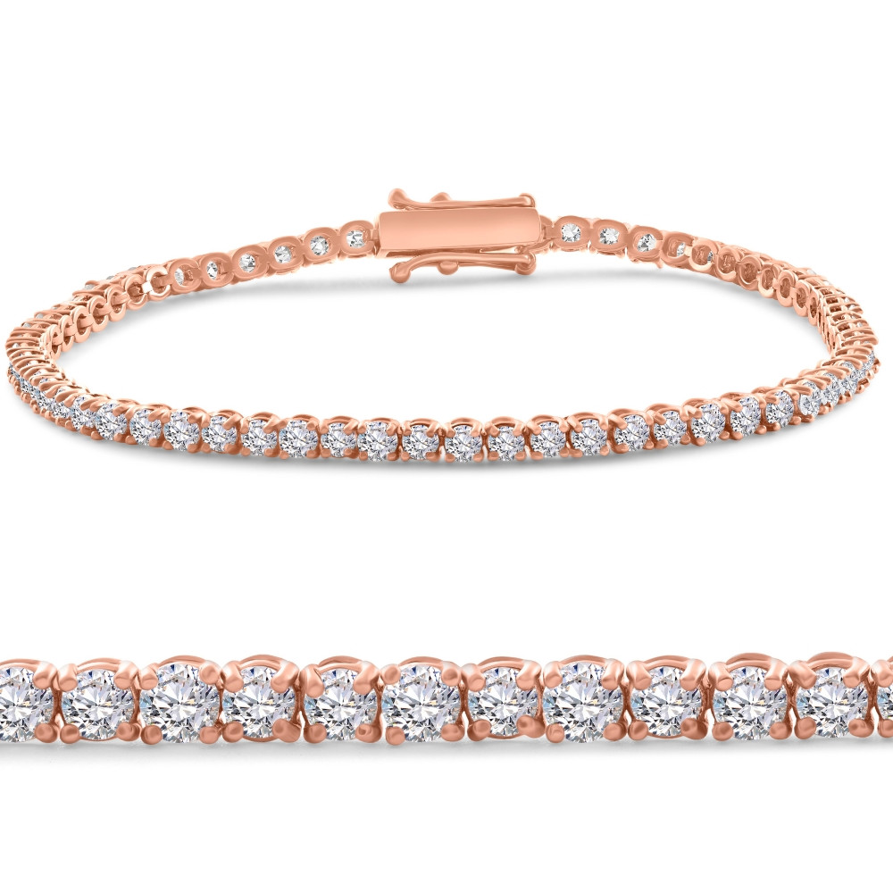 4 Ct Diamond Tennis Bracelet 14k White, Yellow, or Rose Gold Lab Grown 7" (G-H, VS)