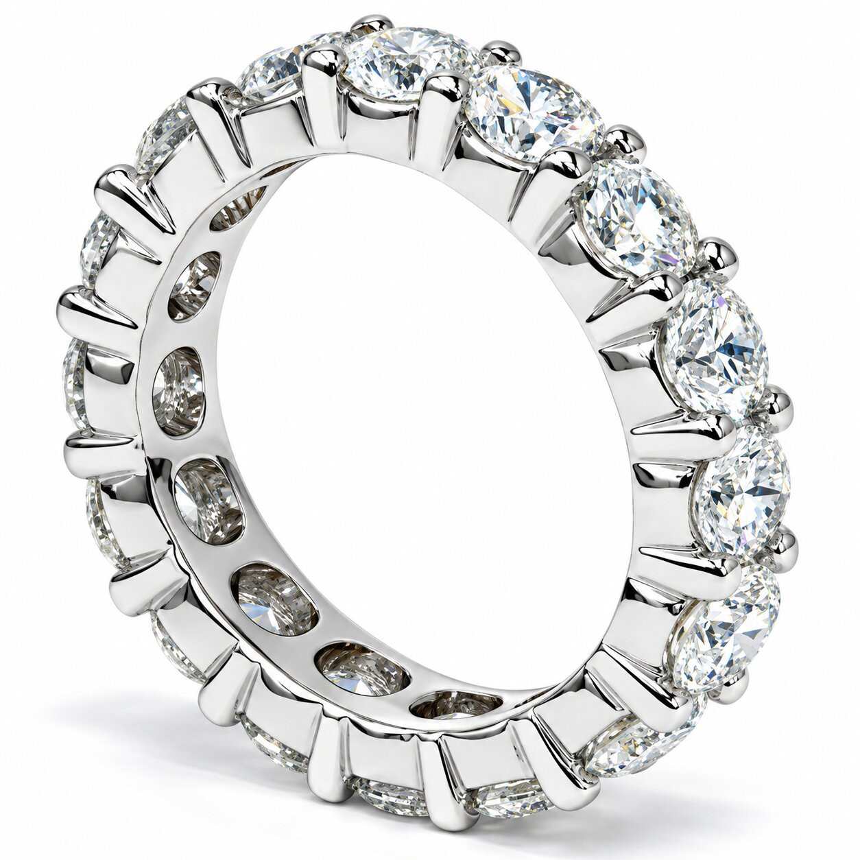 5ct Prong Diamond Eternity Ring 14K White Gold (H-I, I1)