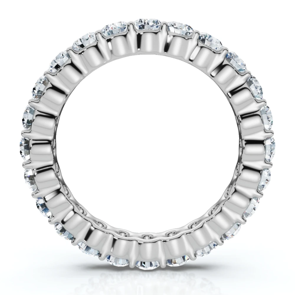 1 - 5 Ct Round Cut Diamond Eternity Ring Lab Grown 14k White Yellow or Rose Gold (F-G, VS2-SI1)