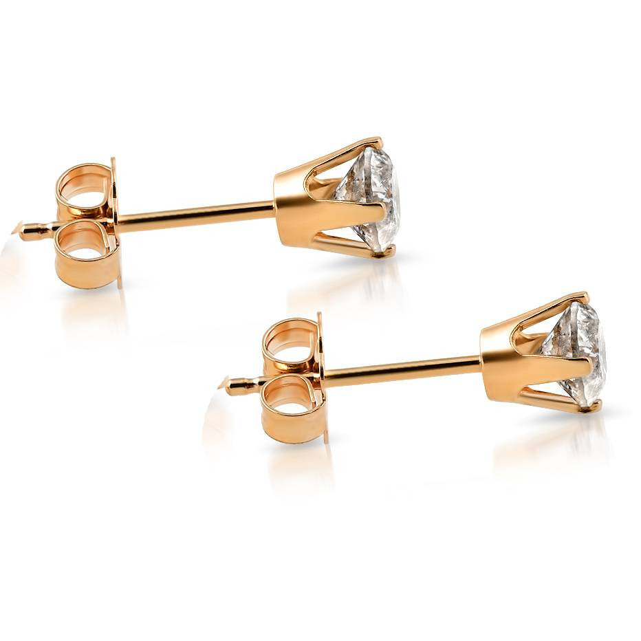 1/3ct Diamond Studs 14K Yellow Gold (G-H, I2-I3)