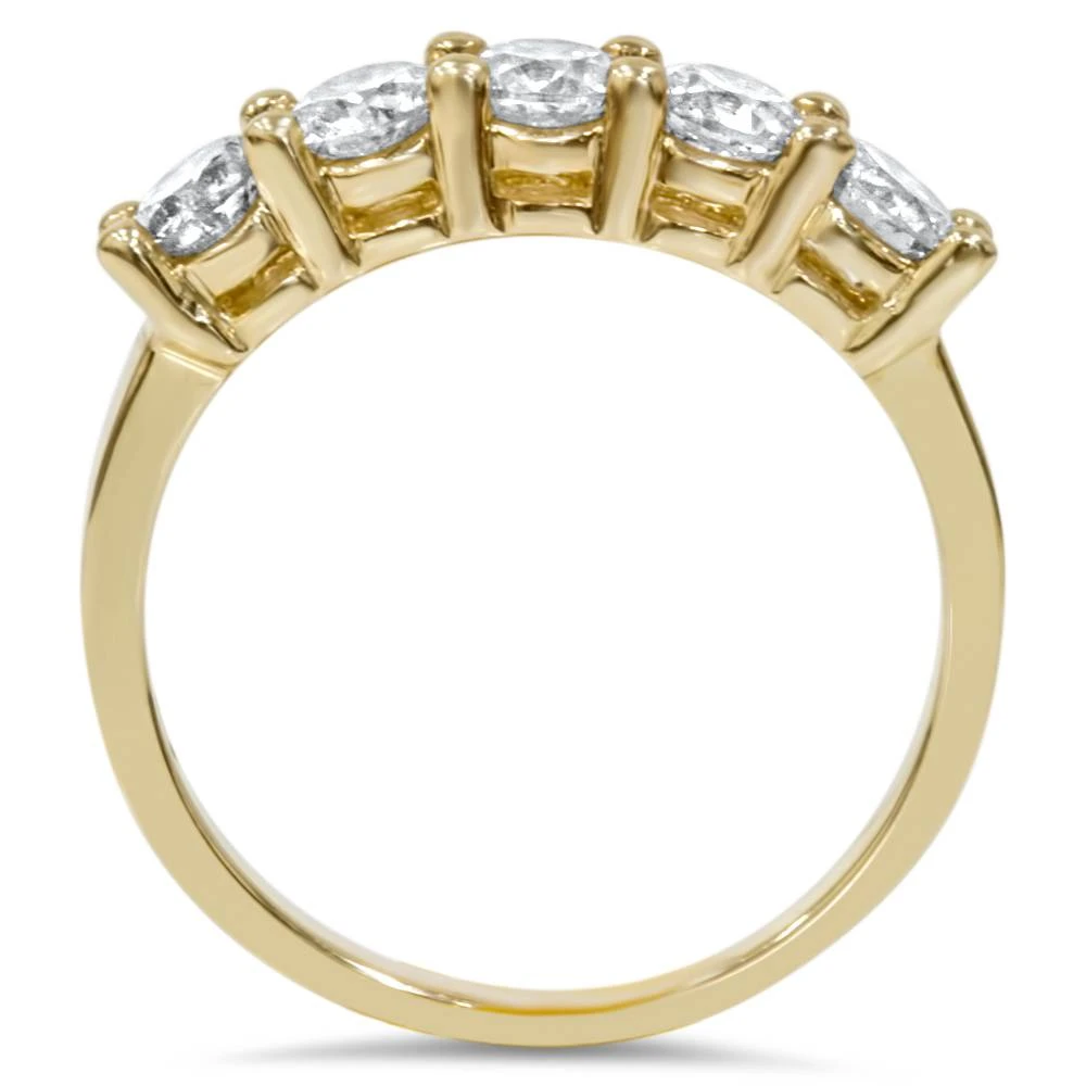 1ct Five Stone Diamond Ring 14K Yellow Gold (G-H, I2-I3)
