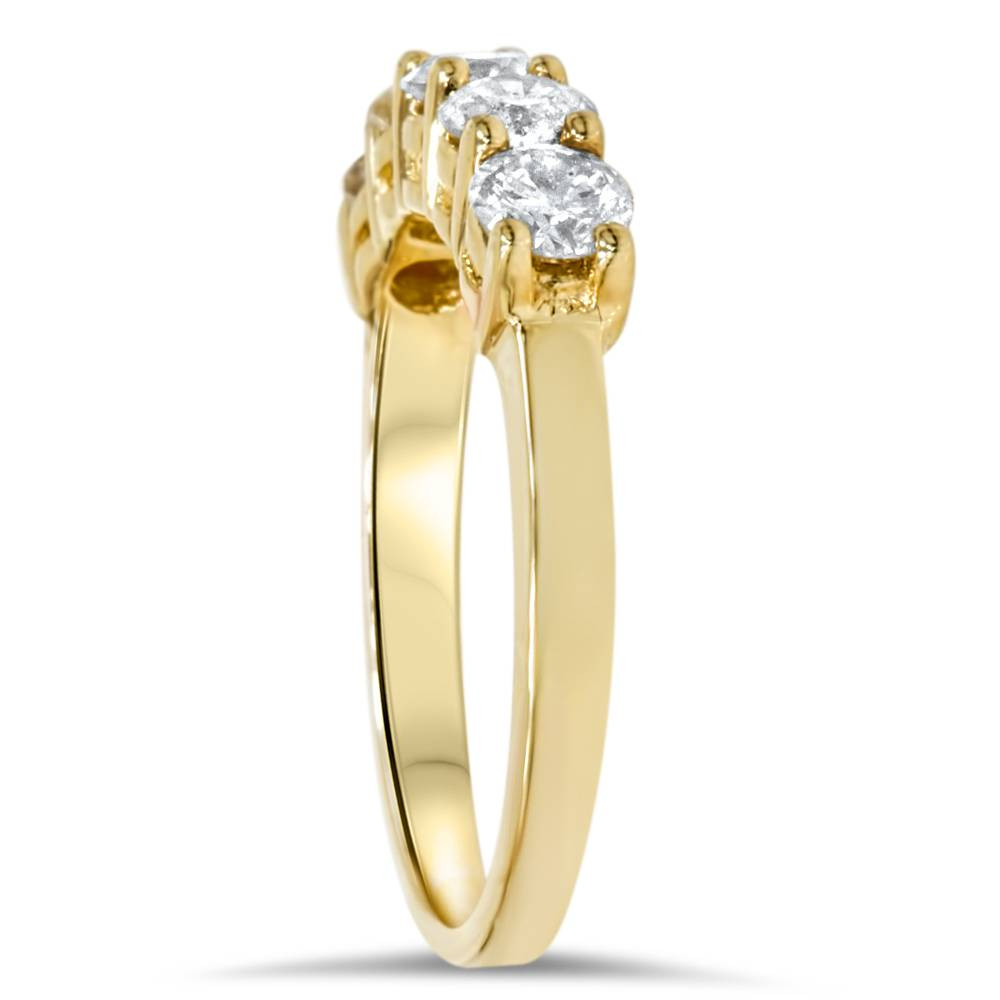 1ct Five Stone Diamond Ring 14K Yellow Gold (G-H, I2-I3)