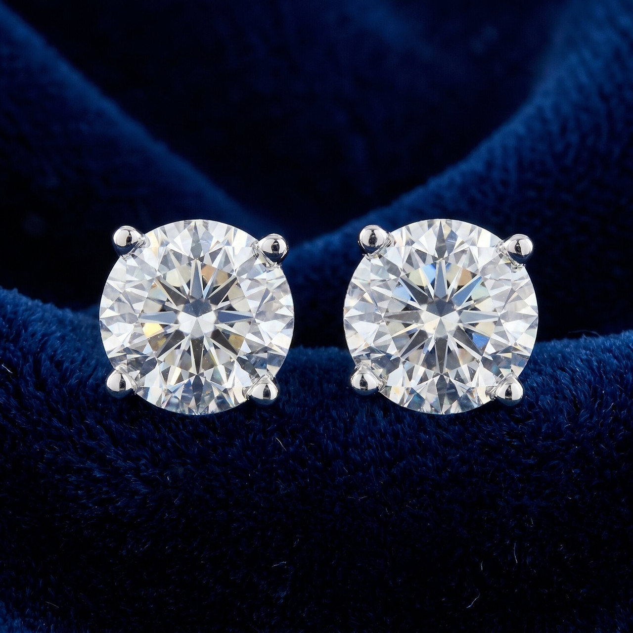 3/4ct Round Diamond Studs 14K White Gold (G-H, I1)