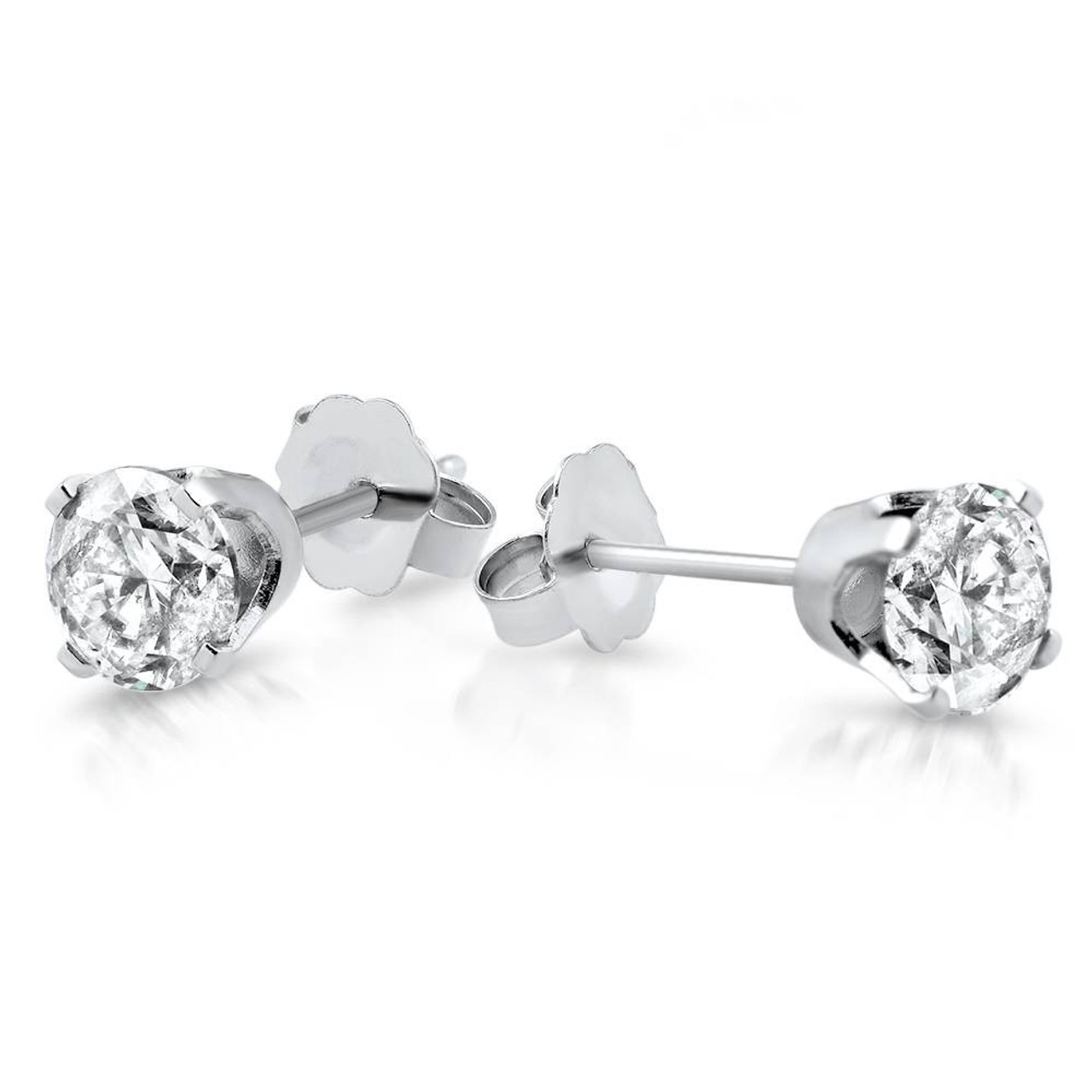 1/3 ctw 14k White Gold Diamond Stud Earrings (G-H, I2-I3)