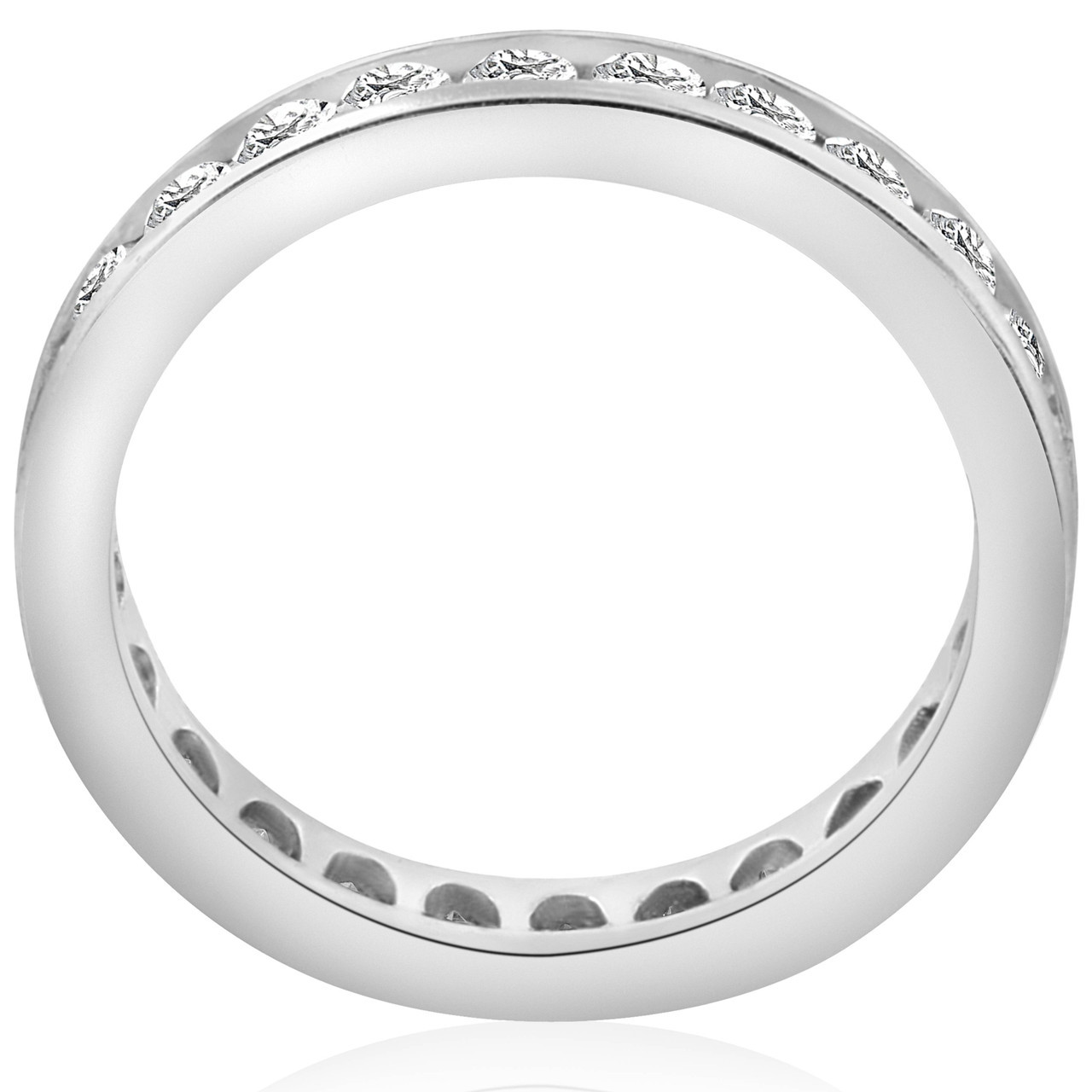 1 1/2ct Channel Set Diamond Eternity Ring 14K White Gold (G-H, I1)