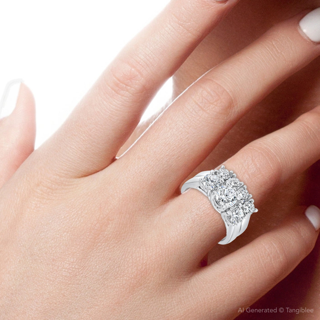 3 ct Diamond Engagement Wedding Ring Set 3-Stone Matching Band 14k White Gold (G-H, I1) 3 ct Diamond Engagement Wedding Ring Set 3-Stone Matching Band 14k White Gold (G-H, I1)