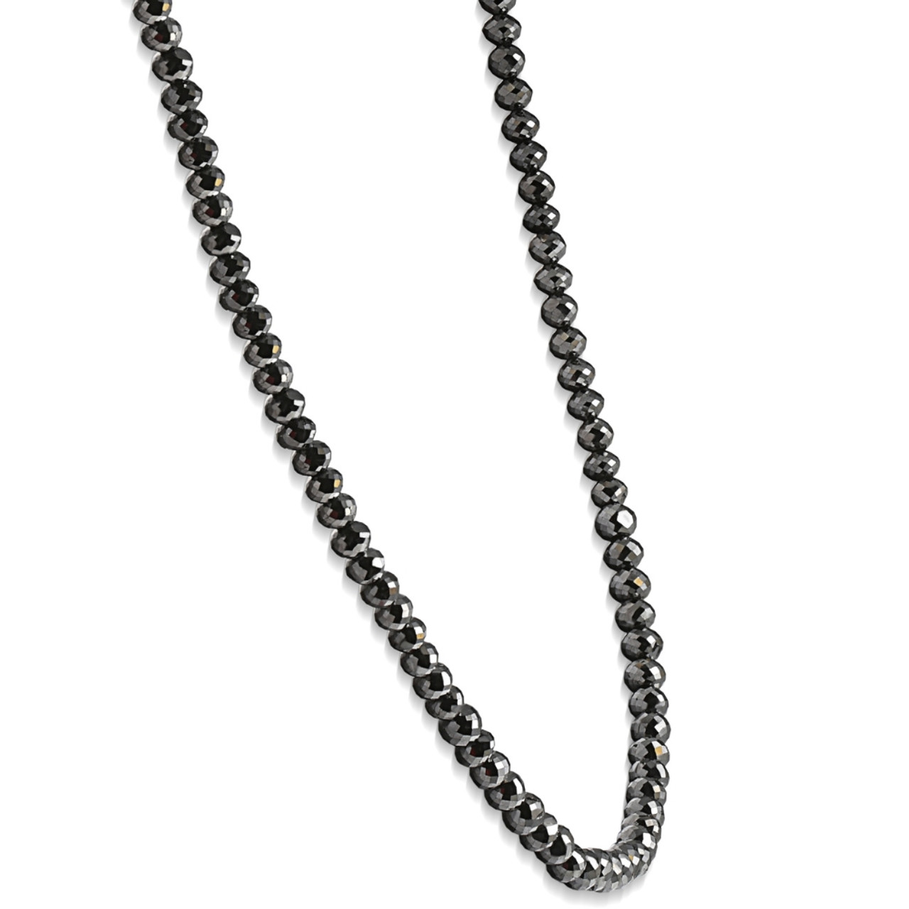 33ct Black Diamond Necklace in 18K Gold 16 with 2 Extender