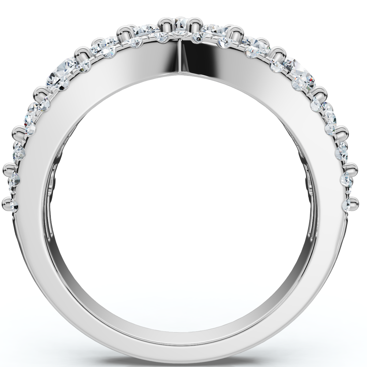 1Ct TW Diamond Wedding Contour Curved Ring Women's Anniversary Lab Grown Band (G-H, VS2-SI1)
