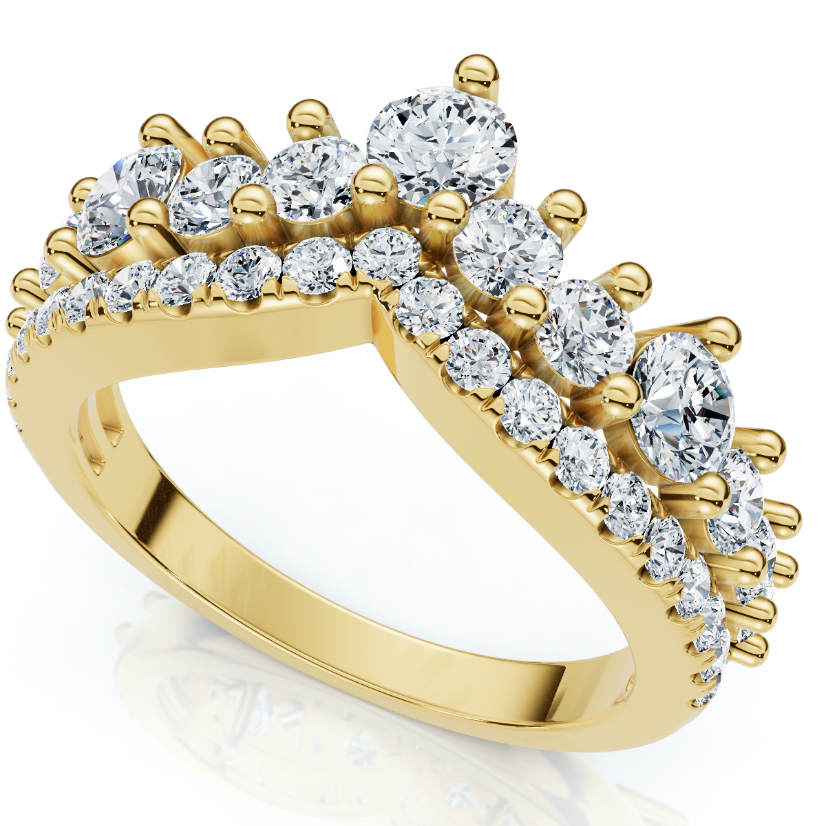 1Ct TW Diamond Wedding Contour Curved Ring Women's Anniversary Lab Grown Band (G-H, VS2-SI1)