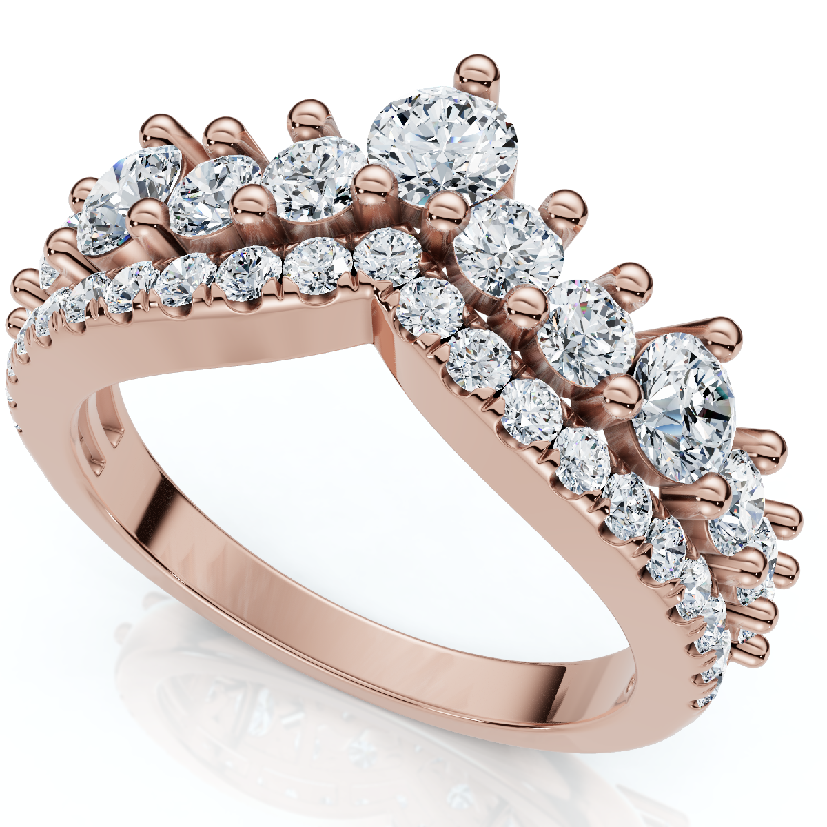 1Ct TW Diamond Wedding Contour Curved Ring Women's Anniversary Lab Grown Band (G-H, VS2-SI1)