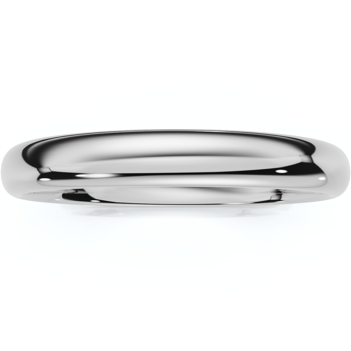 High Polished Wedding Mens Band 14K White Gold