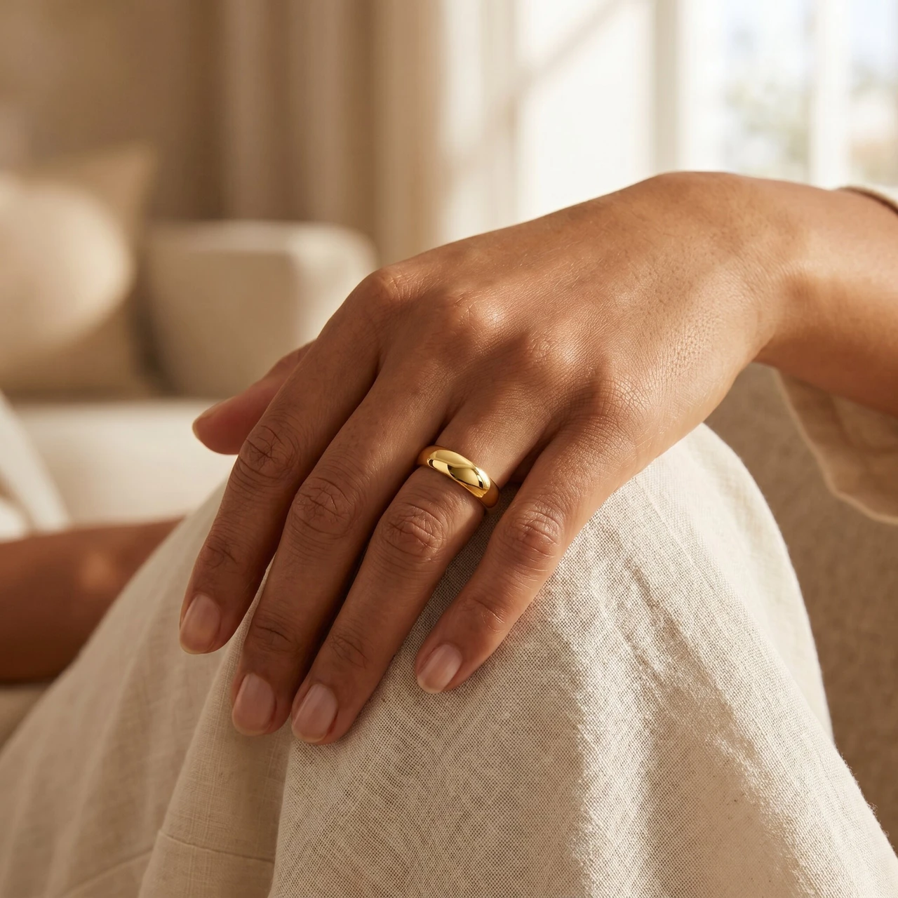 High Polished Classic Wedding Band 14K Yellow Gold