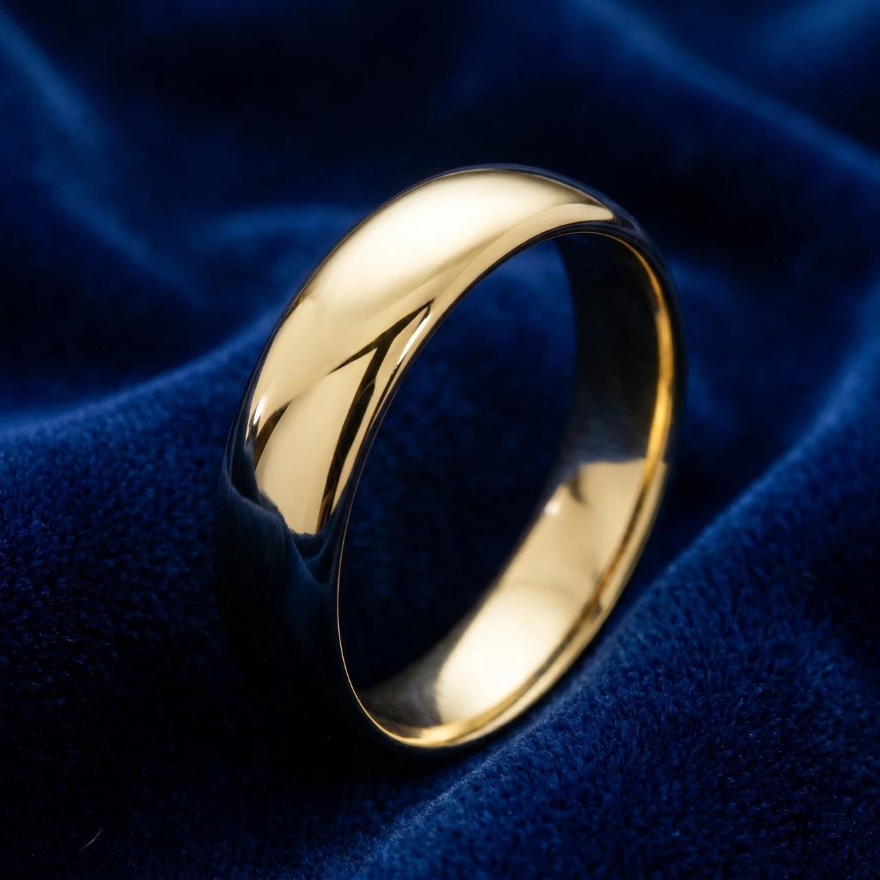 High Polished Classic Wedding Band 14K Yellow Gold