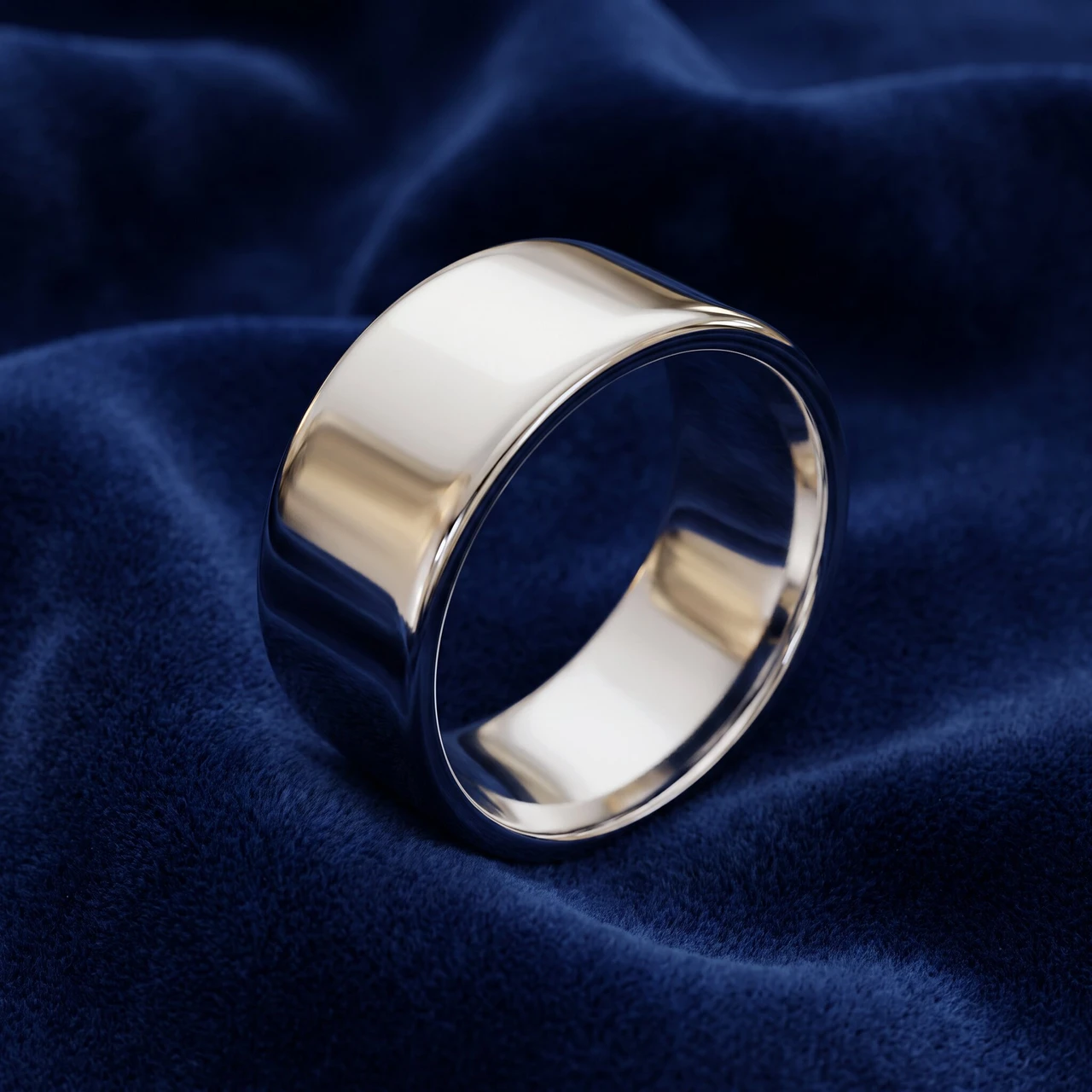 10mm High Polished Flat Wedding Band 950 Platinum