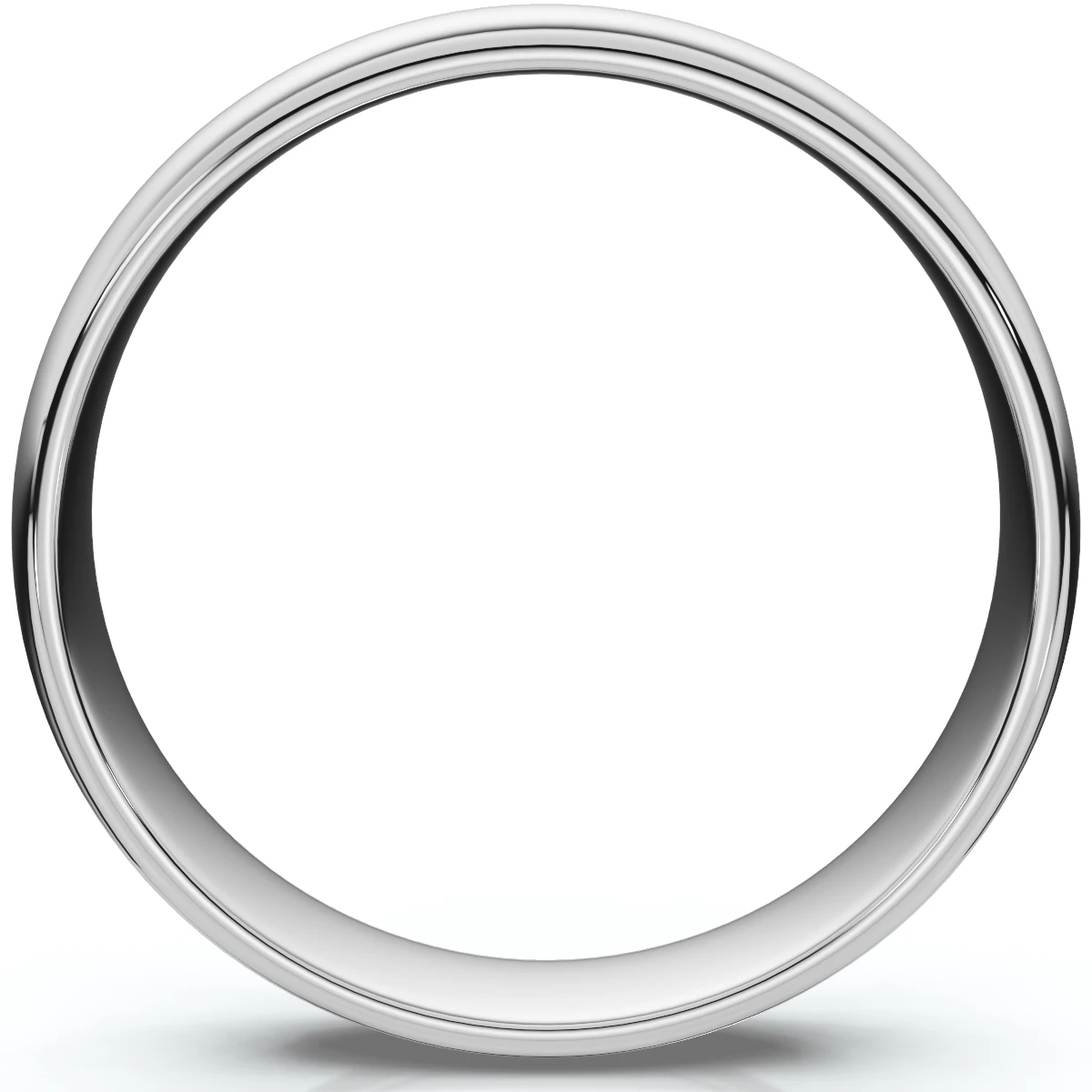 High Polished Dome Wedding Band 14K White Gold