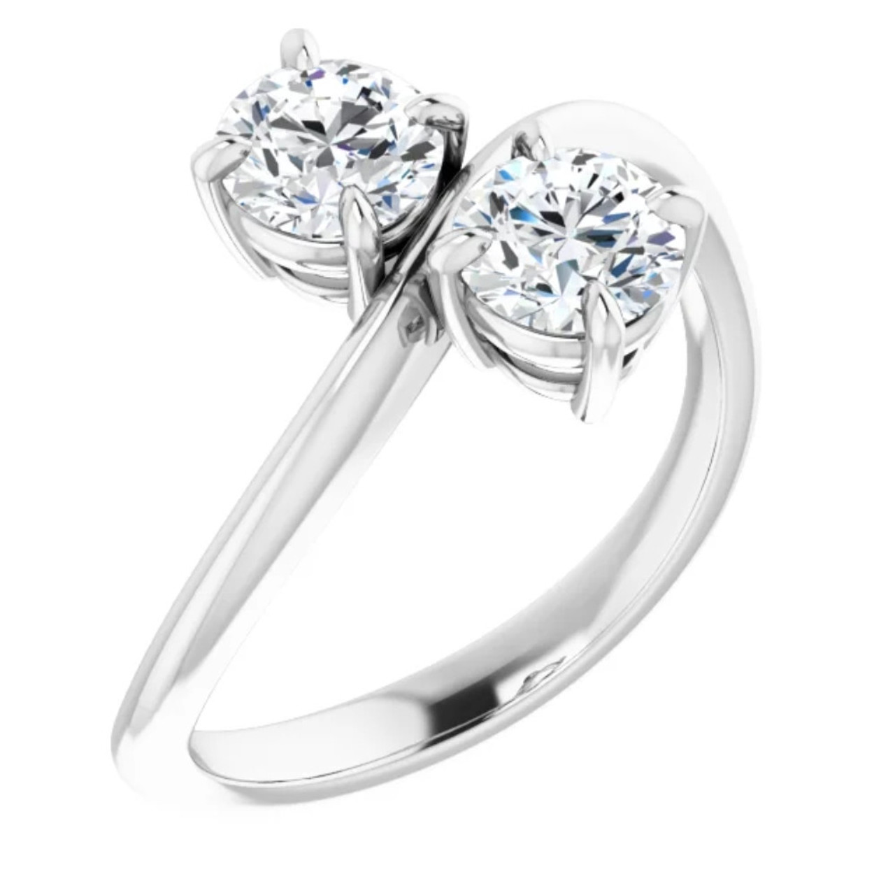 1 1/4Ct TW Two Stone Lab Grown Diamond Anniversary Engagement Ring 14k Gold (G-H, VS2-SI1)