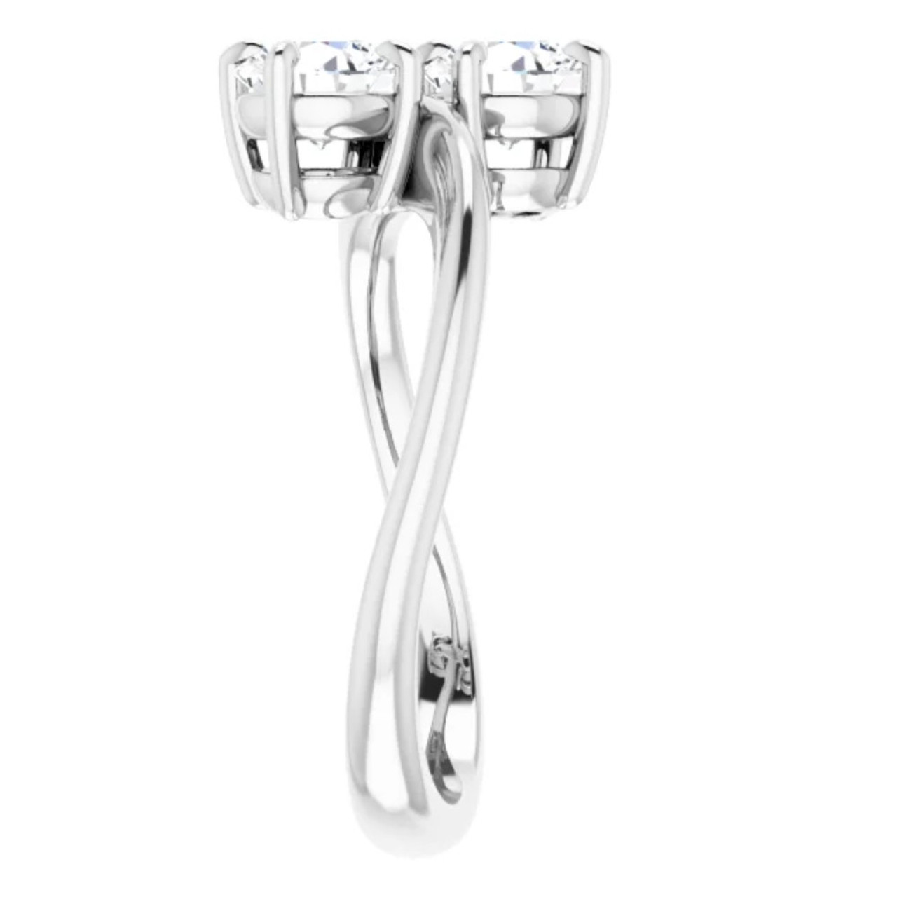 1 1/4Ct TW Two Stone Lab Grown Diamond Anniversary Engagement Ring 14k Gold (G-H, VS2-SI1)