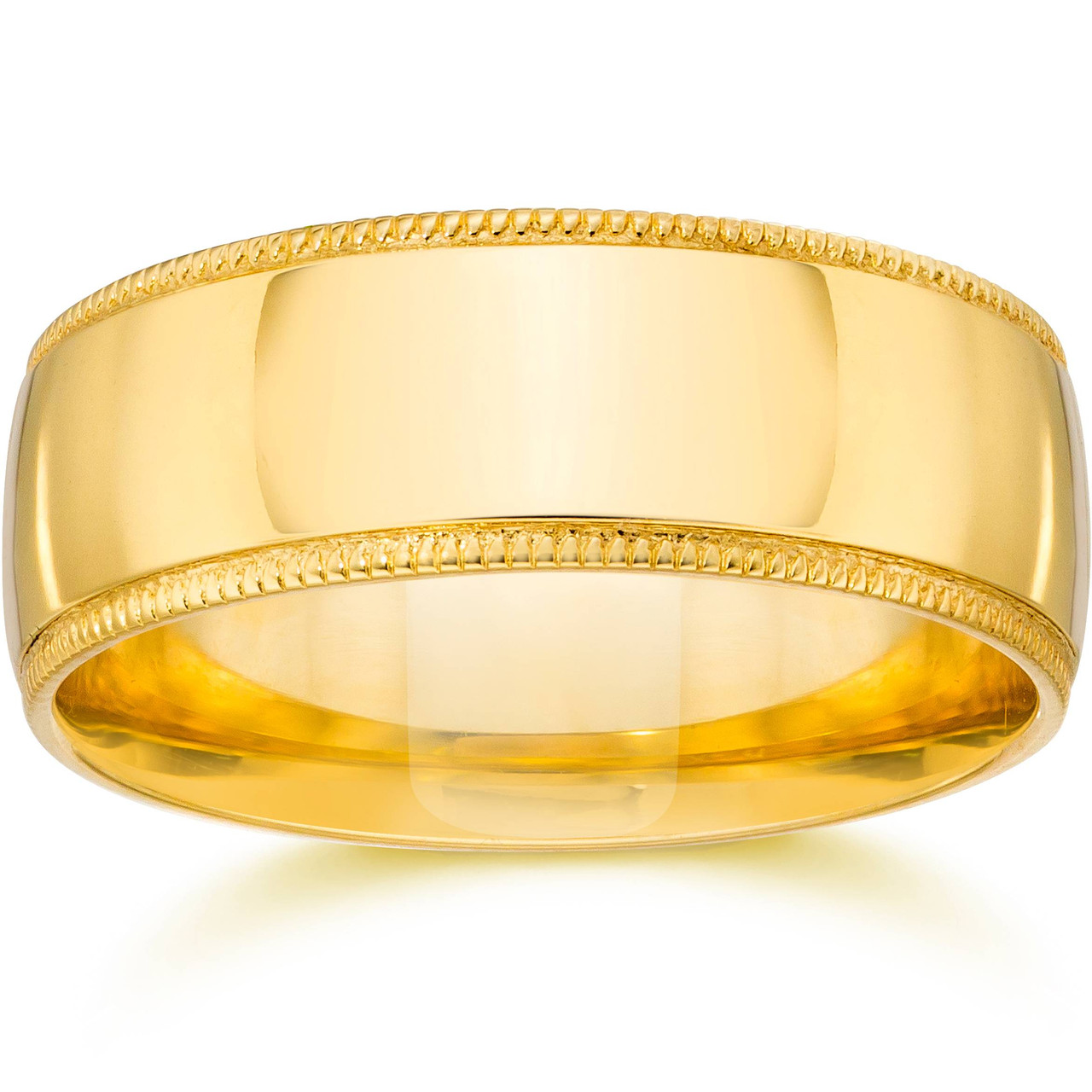 Milgrain Comfort Fit Wedding Band 14K Yellow Gold