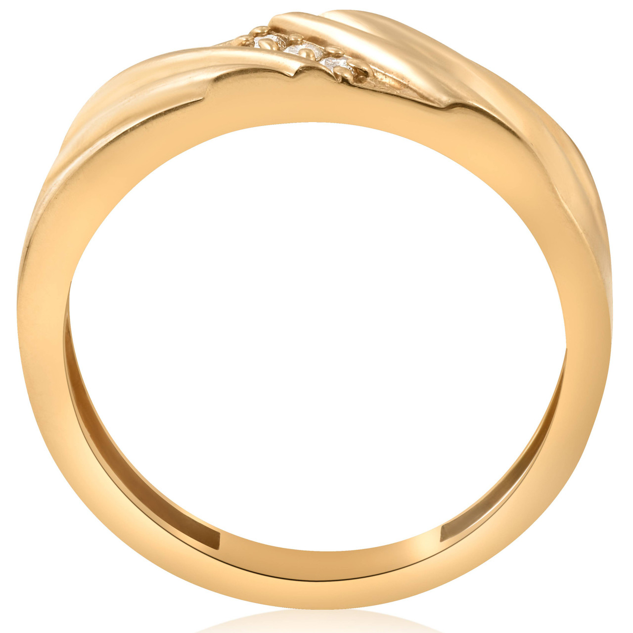 Mens Diamond Wedding Anniversary Ring 10k Yellow Gold (G-H, I2-I3)