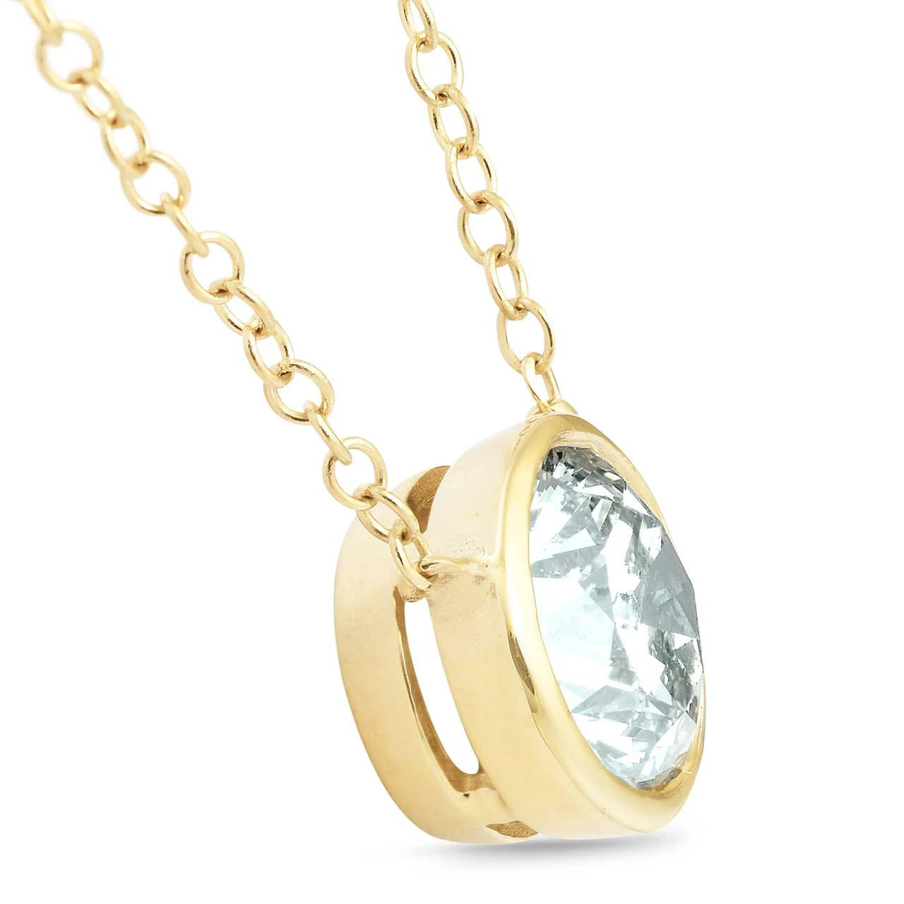 1.88Ct Round Solitaire Diamond Bezel Pendant 14k Yellow Gold Lab Grown (G-H, )