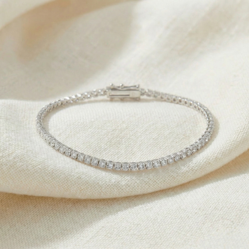 14k White, Rose, or Yellow Gold Round Diamond Tennis Bracelet 5cttw 7" Women's (G-H, I2-I3)