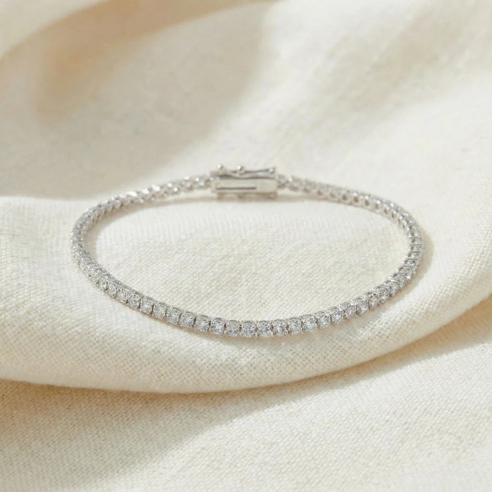 14k White, Rose, or Yellow Gold Round Diamond Tennis Bracelet 5cttw 7" Women's (G-H, I2-I3)
