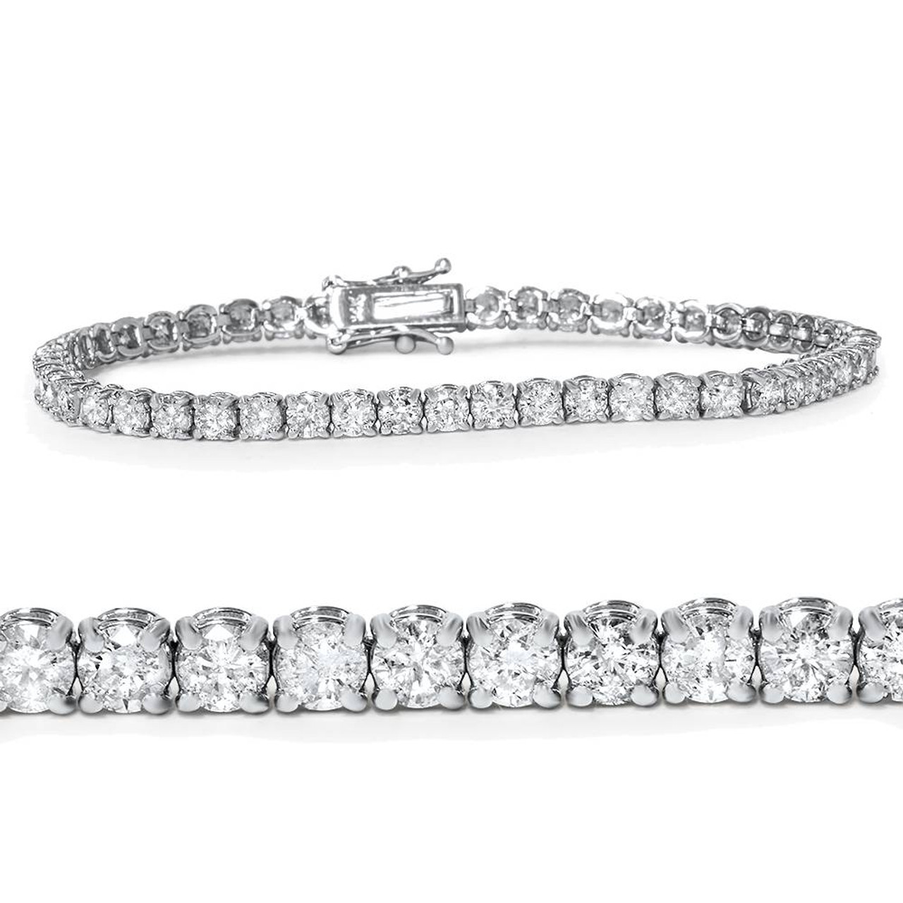 14k White, Rose, or Yellow Gold Round Diamond Tennis Bracelet 5cttw 7" Women's (G-H, I2-I3) 14k White, Rose, or Yellow Gold Round Diamond Tennis Bracelet 5cttw 7" Women's (G-H, I2-I3)