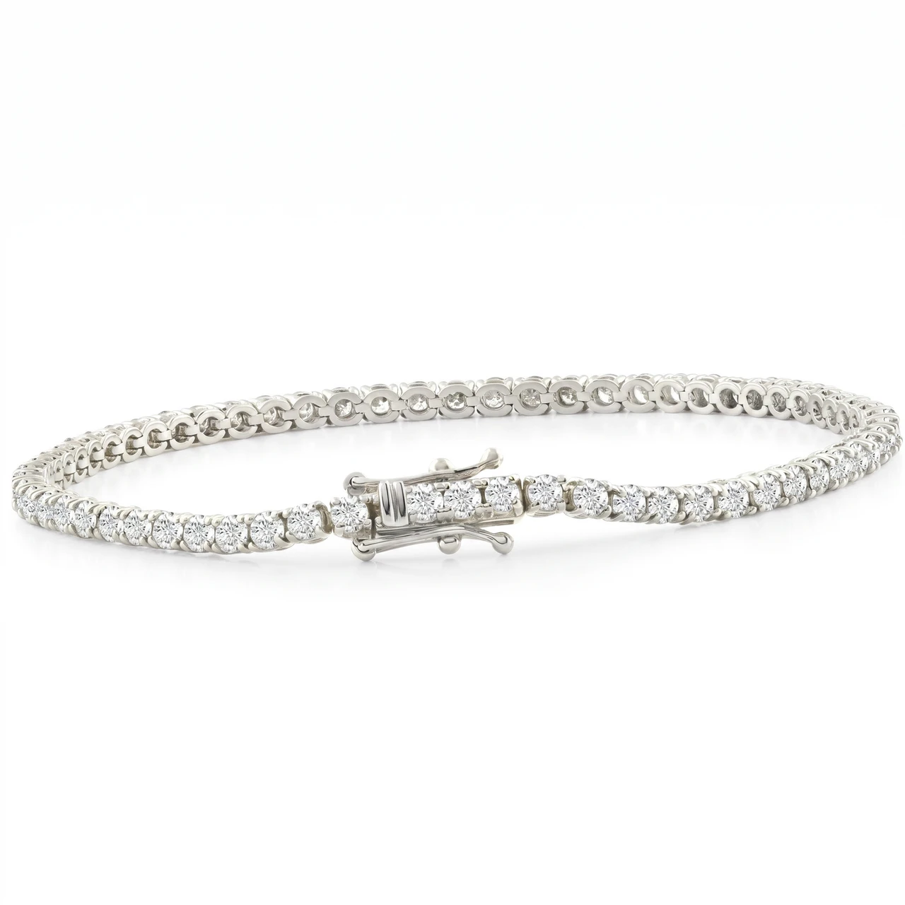 14k White, Rose, or Yellow Gold Round Diamond Tennis Bracelet 5cttw 7" Women's (G-H, I2-I3)