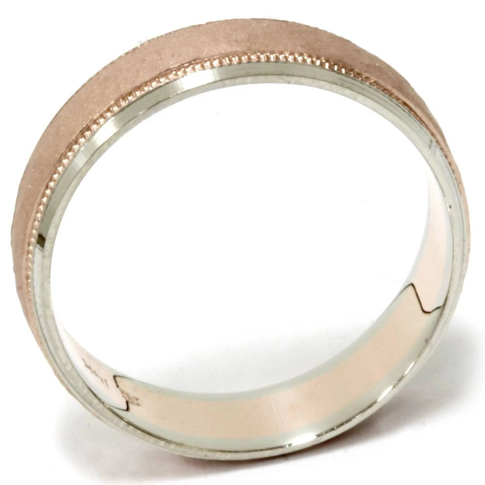6MM Hammered Wedding Band 14K Rose Gold