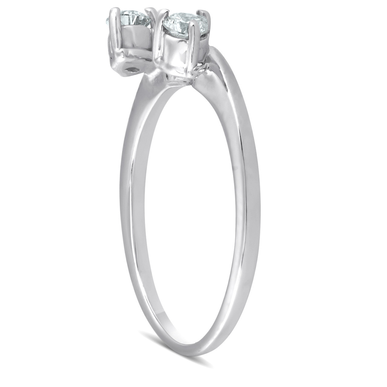 1/4ct Diamond Engagement Ring Wedding Band Enhancer 14K White Gold (G-H, I1)