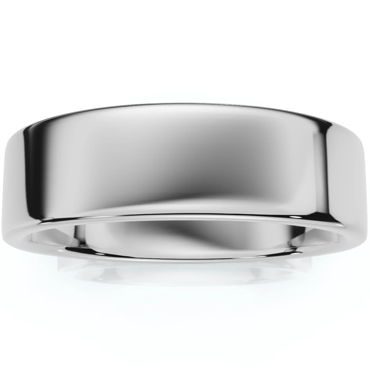 6mm Flat High Polished Wedding Band 950 Platinum