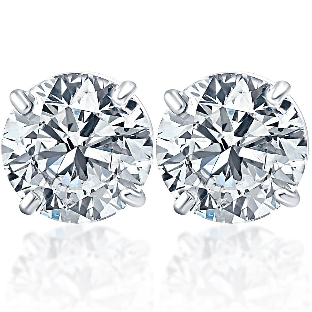 1 3/4Ct TW Diamond Studs 14k White Gold Lab Grown (G-H, SI)