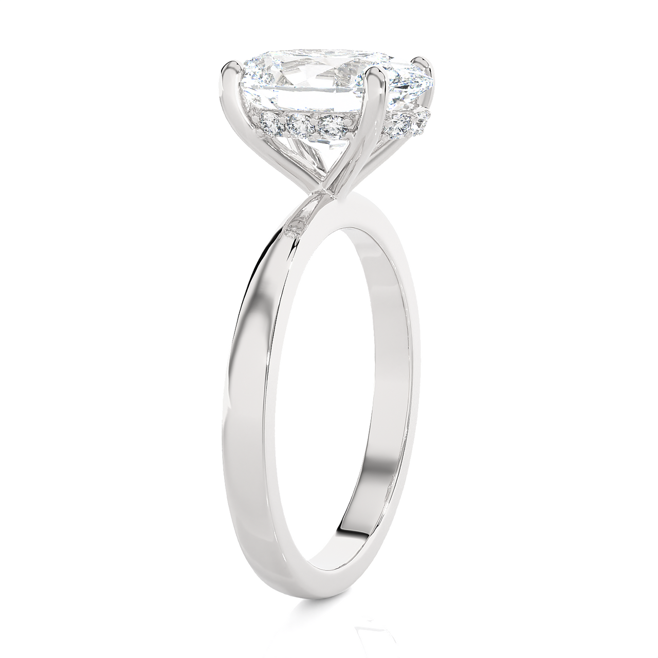 Certified 3.10Ct Oval Diamond HIdden Halo Engagement Ring 14k Gold Lab Grown (G-H, SI)