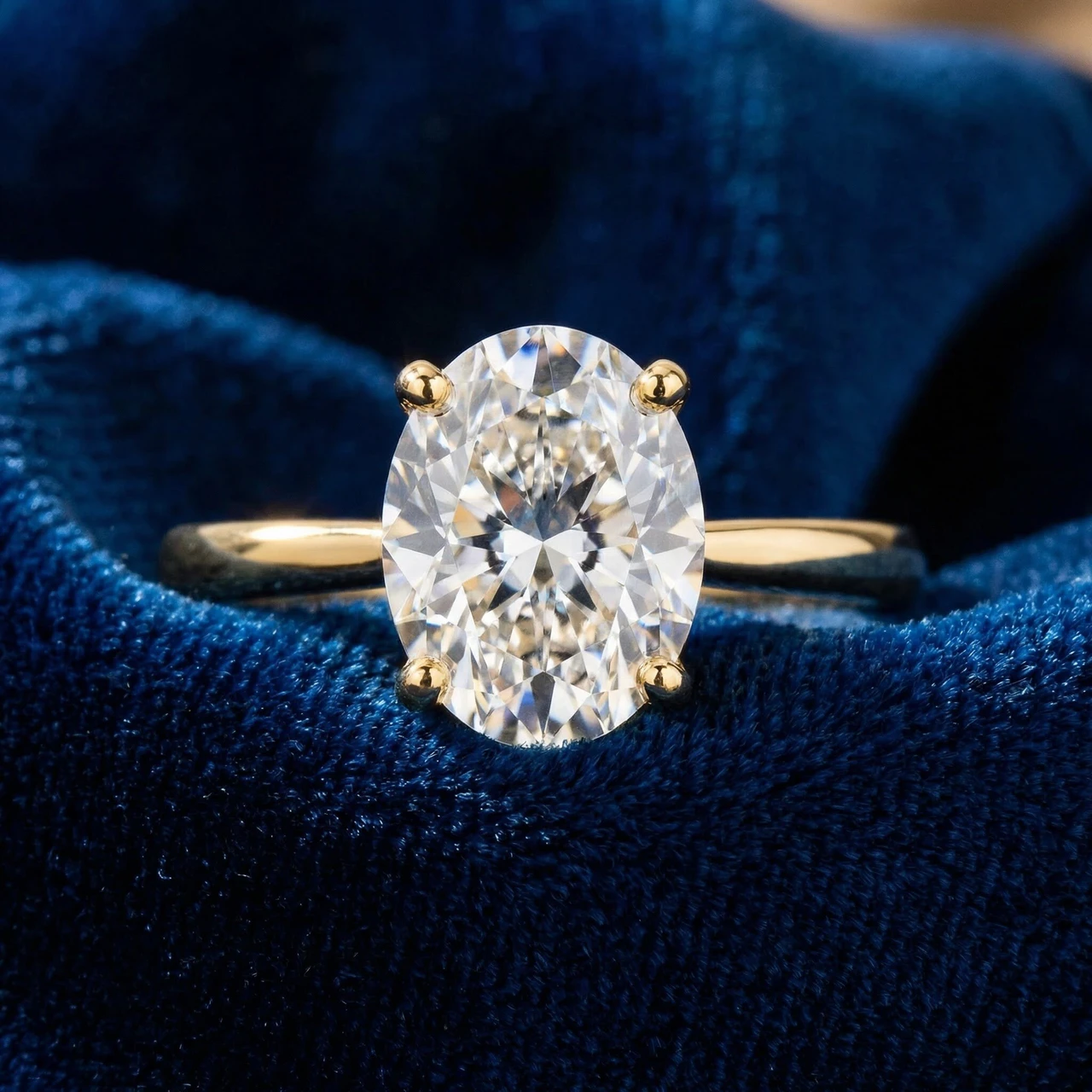 Certified 3.10Ct Oval Diamond Hidden Halo Engagement Ring 14k Gold Lab Grown (G-H, SI)